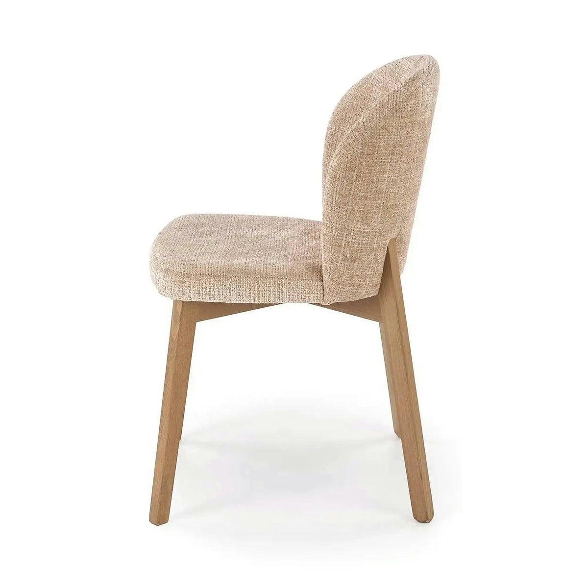 Scaun BASSO, bej - Cremona 14/nuc, stofa catifelata/lemn, 48x56x86 cm