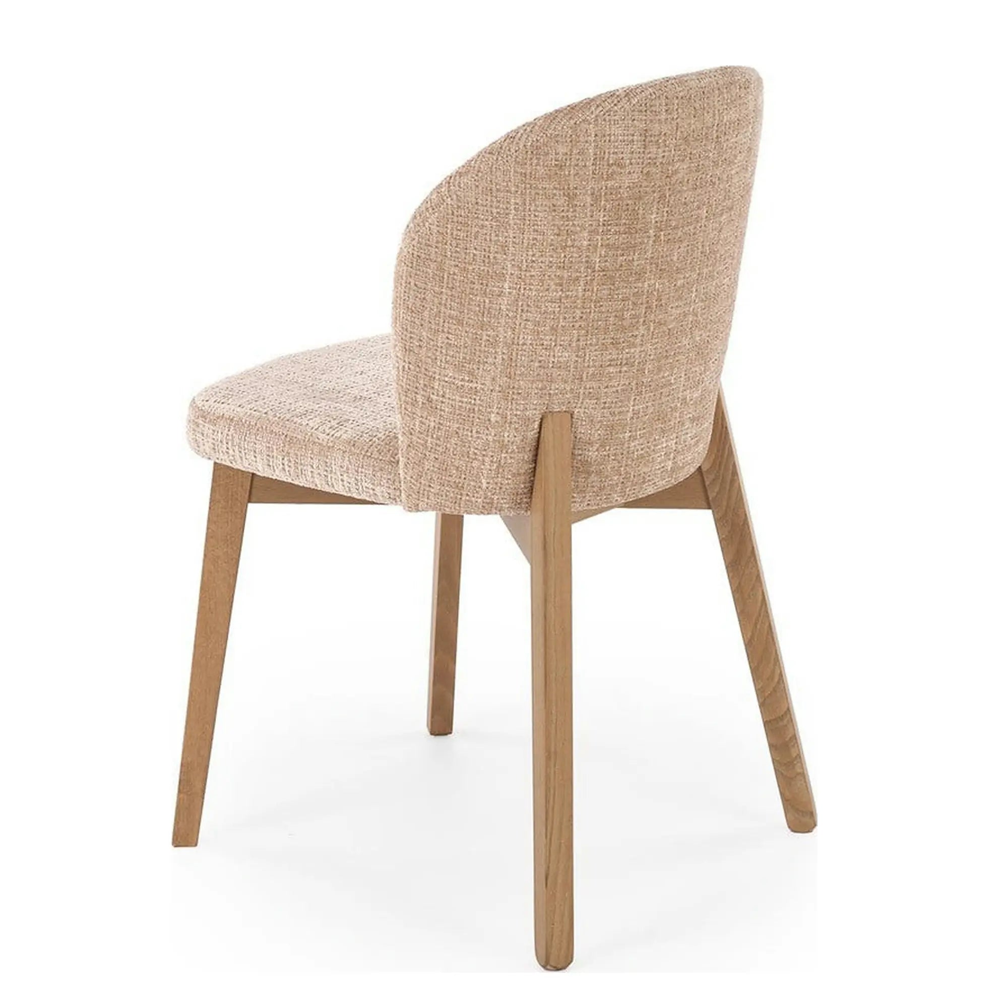 Scaun BASSO, bej - Cremona 14/nuc, stofa catifelata/lemn, 48x56x86 cm