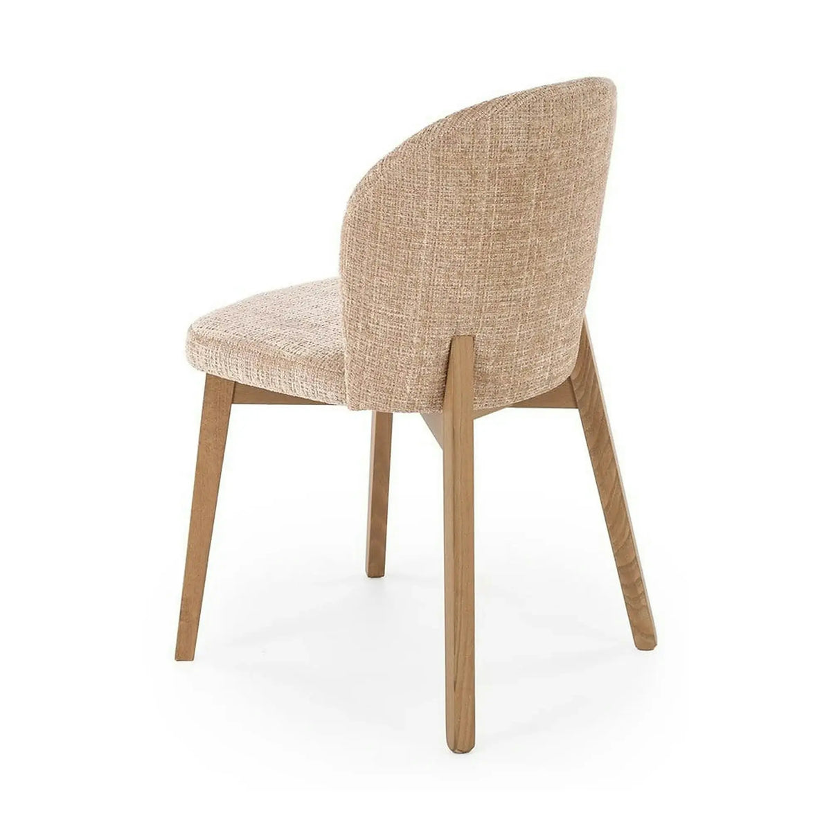 Scaun BASSO, bej - Cremona 14/nuc, stofa catifelata/lemn, 48x56x86 cm