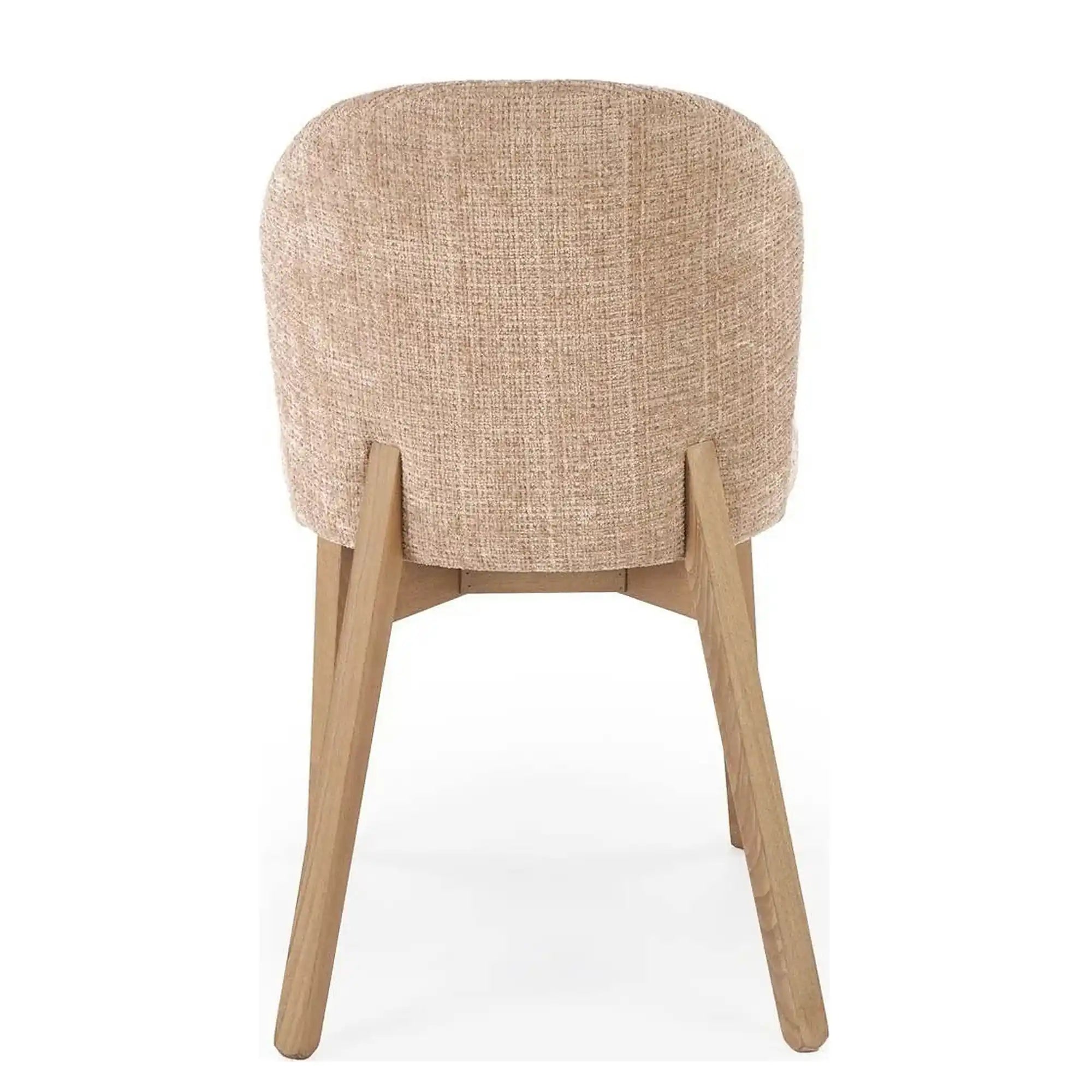 Scaun BASSO, bej - Cremona 14/nuc, stofa catifelata/lemn, 48x56x86 cm