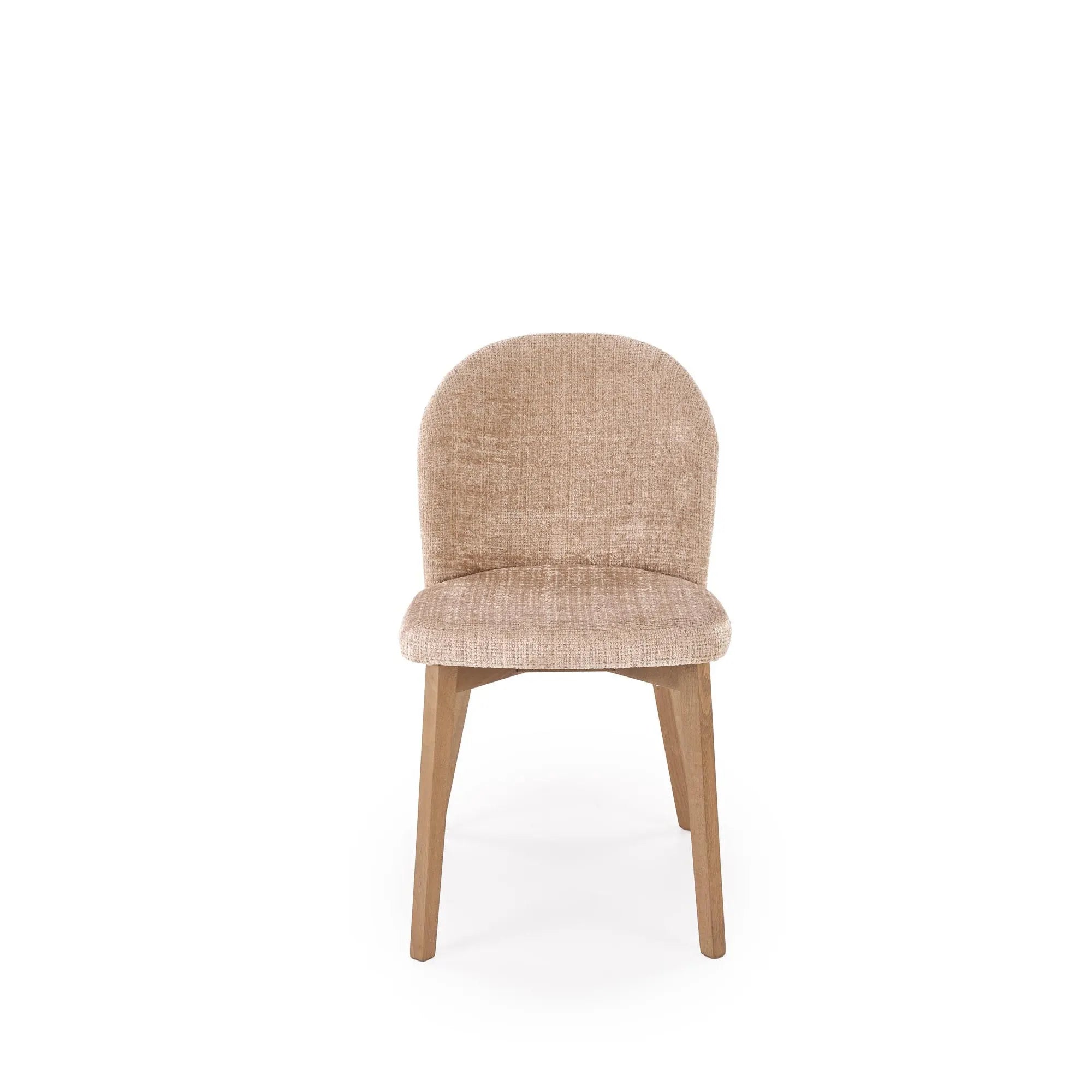 Scaun BASSO, bej - Cremona 14/nuc, stofa catifelata/lemn, 48x56x86 cm