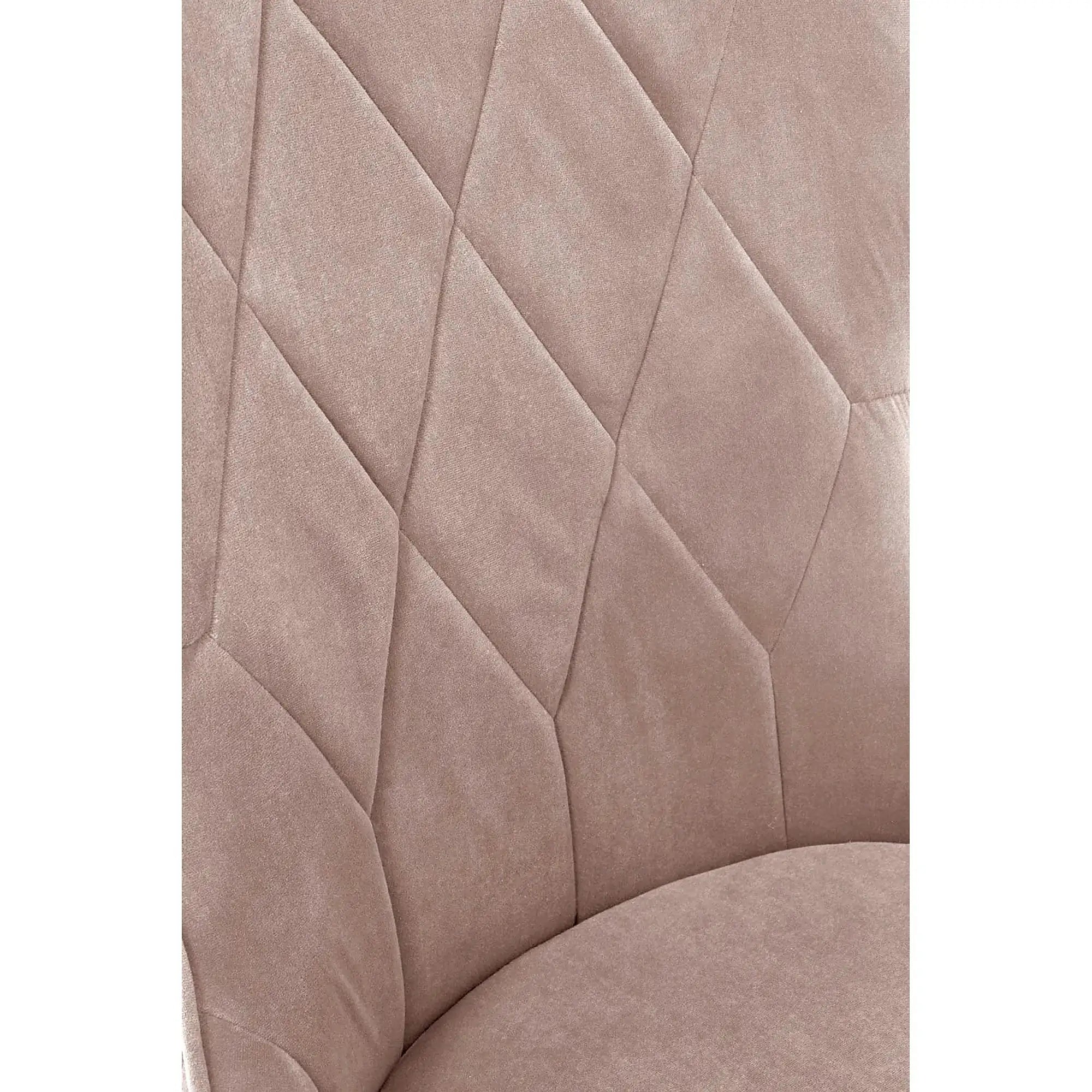 Scaun bej tapitat K366, stofa catifelata/metal, 52x58x92 cm