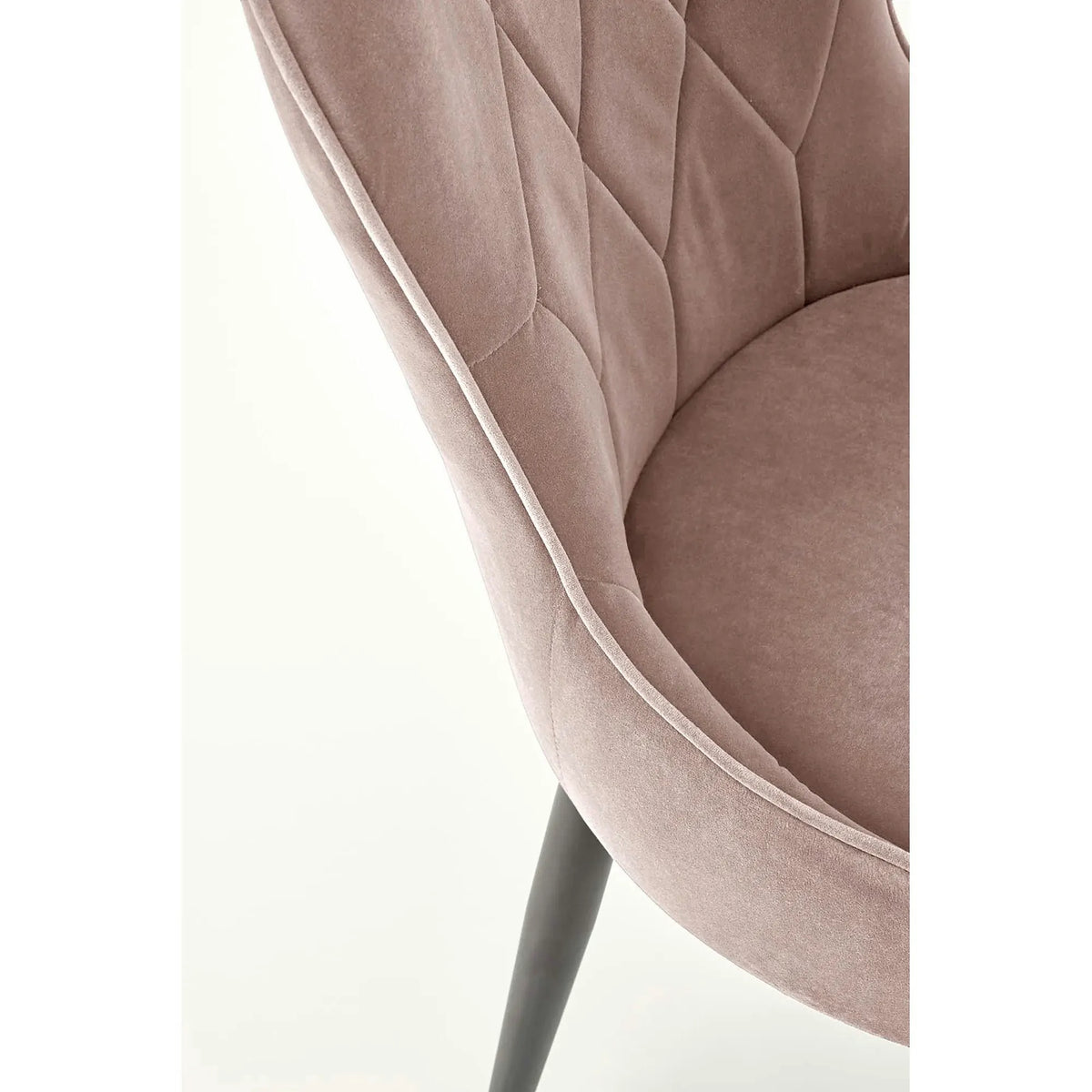 Scaun bej tapitat K366, stofa catifelata/metal, 52x58x92 cm