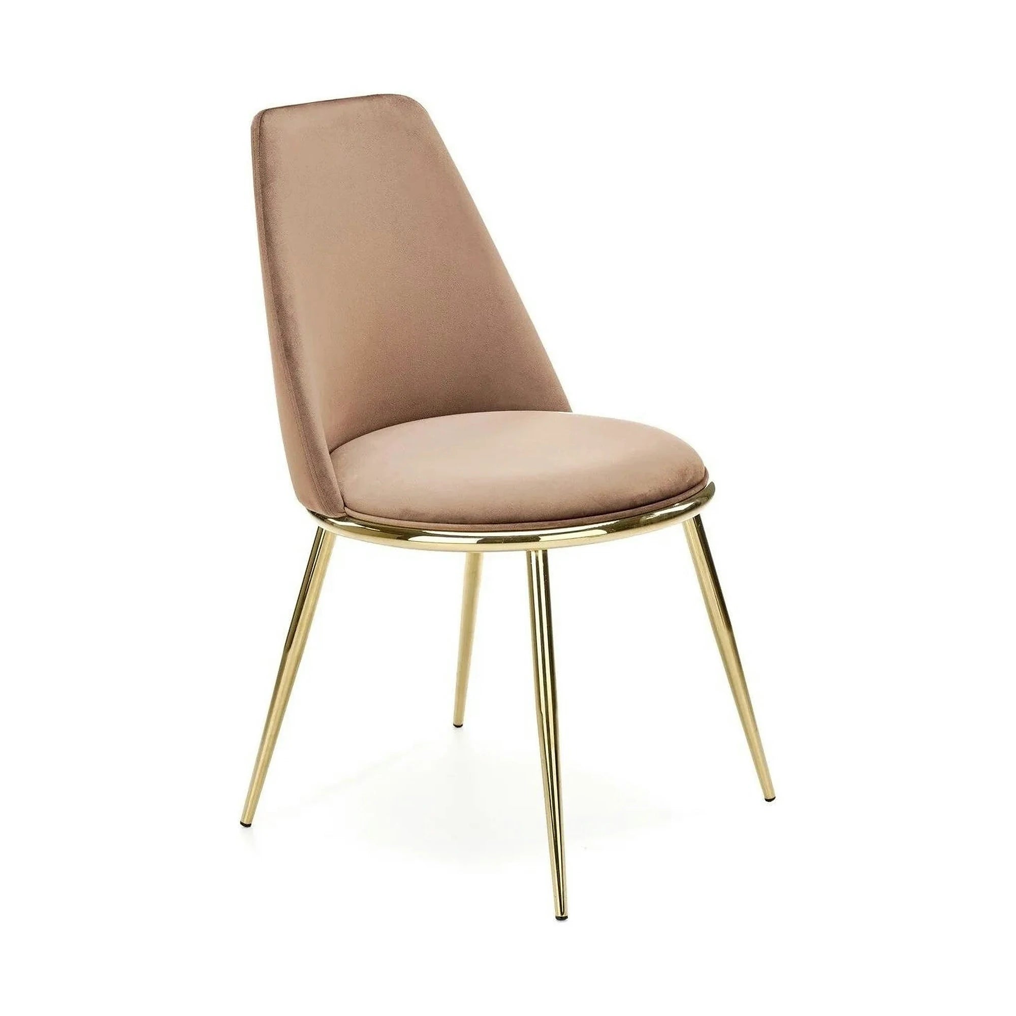 Scaun bej tapitat K460, stofa catifelata, 49x54x84 cm