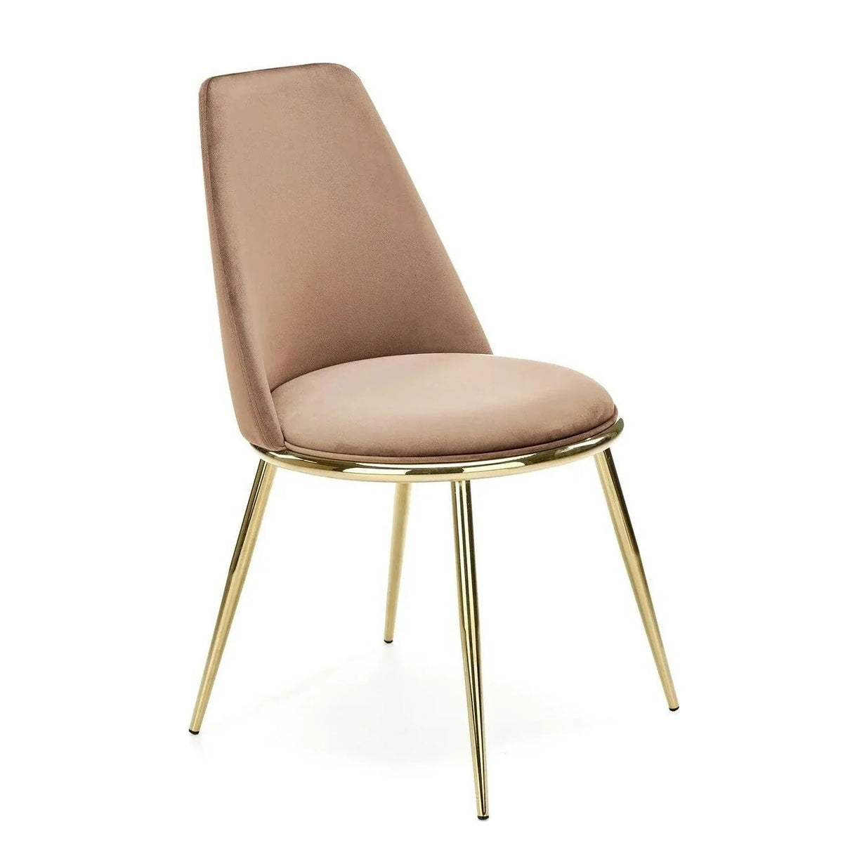 Scaun bej tapitat K460, stofa catifelata, 49x54x84 cm