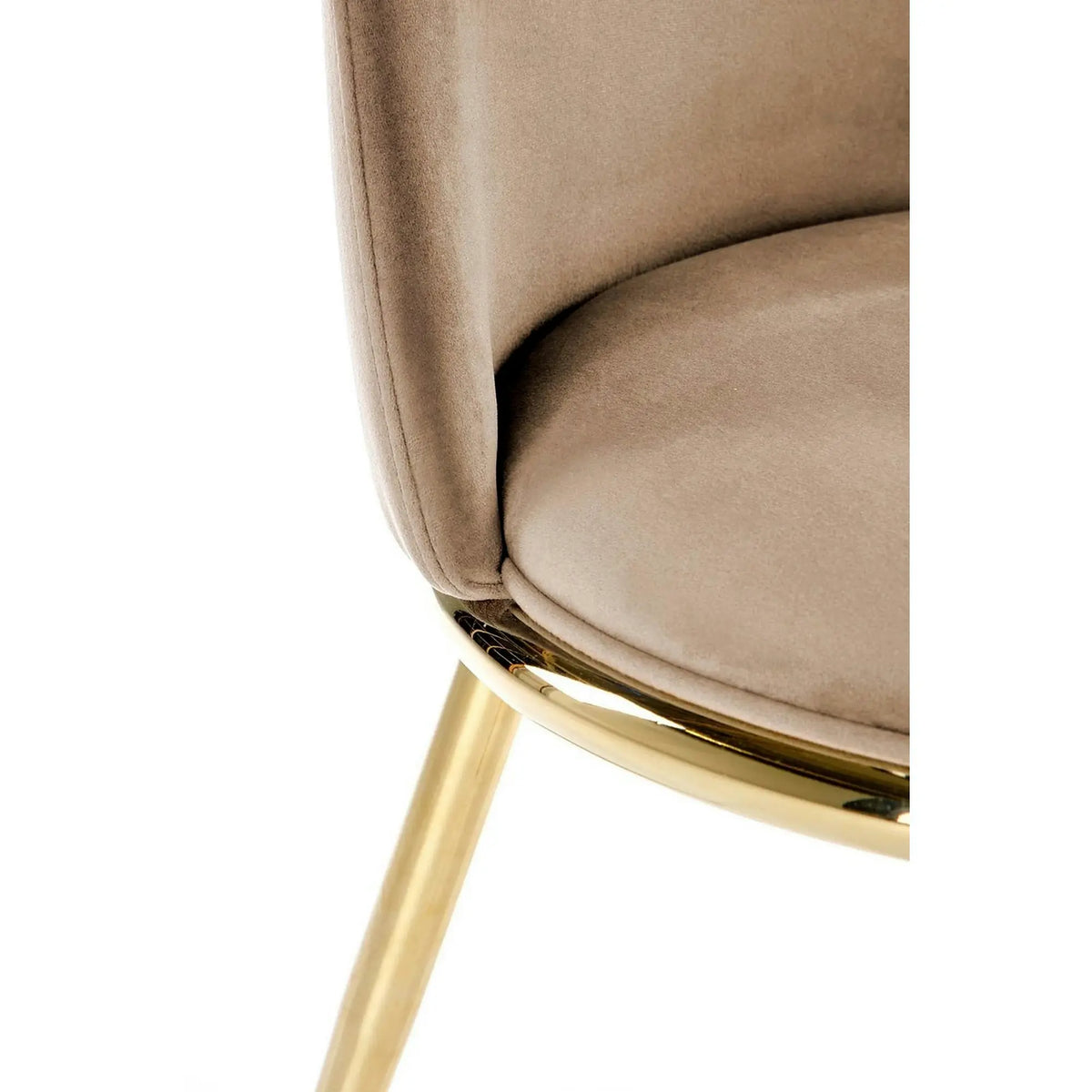 Scaun bej tapitat K460, stofa catifelata, 49x54x84 cm