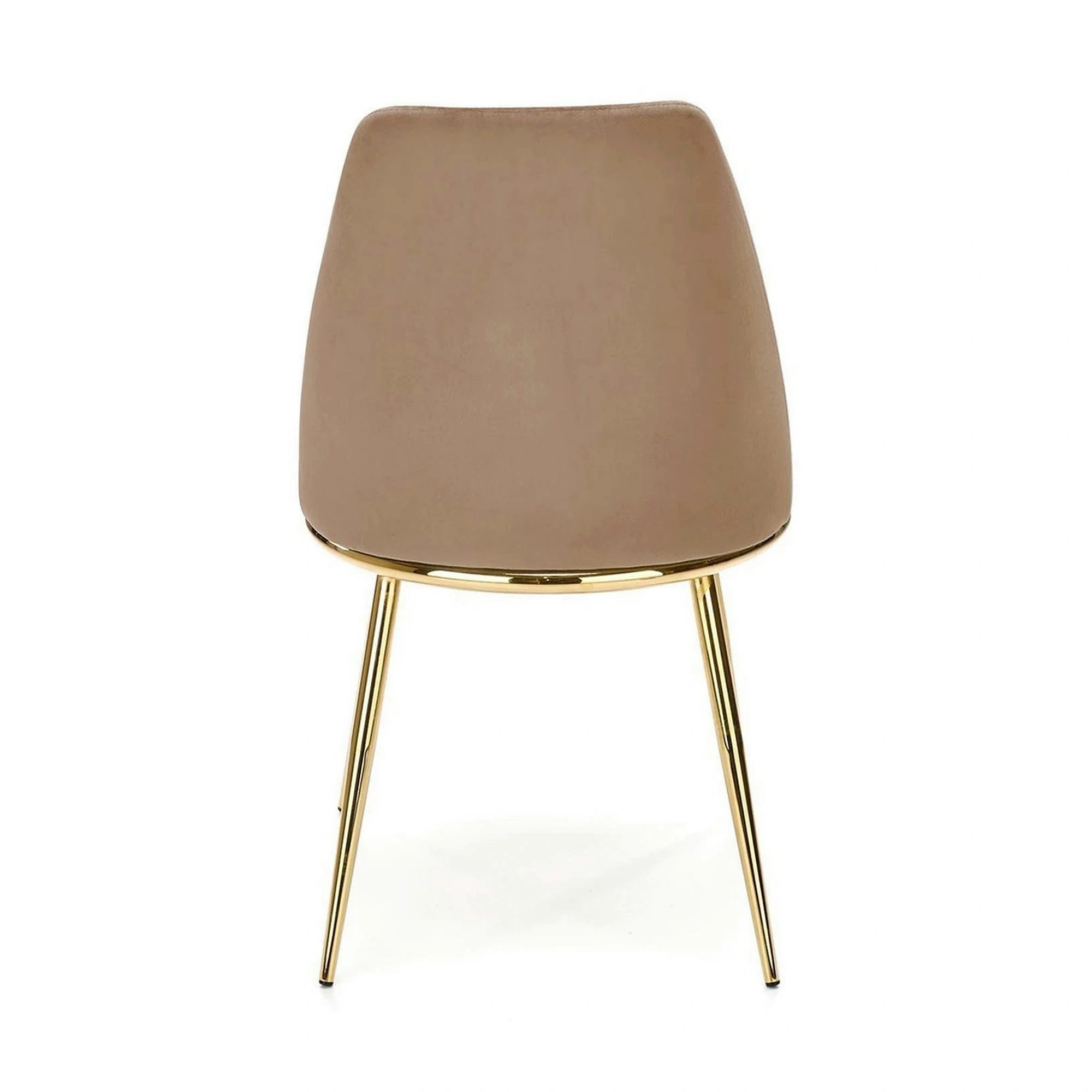 Scaun bej tapitat K460, stofa catifelata, 49x54x84 cm