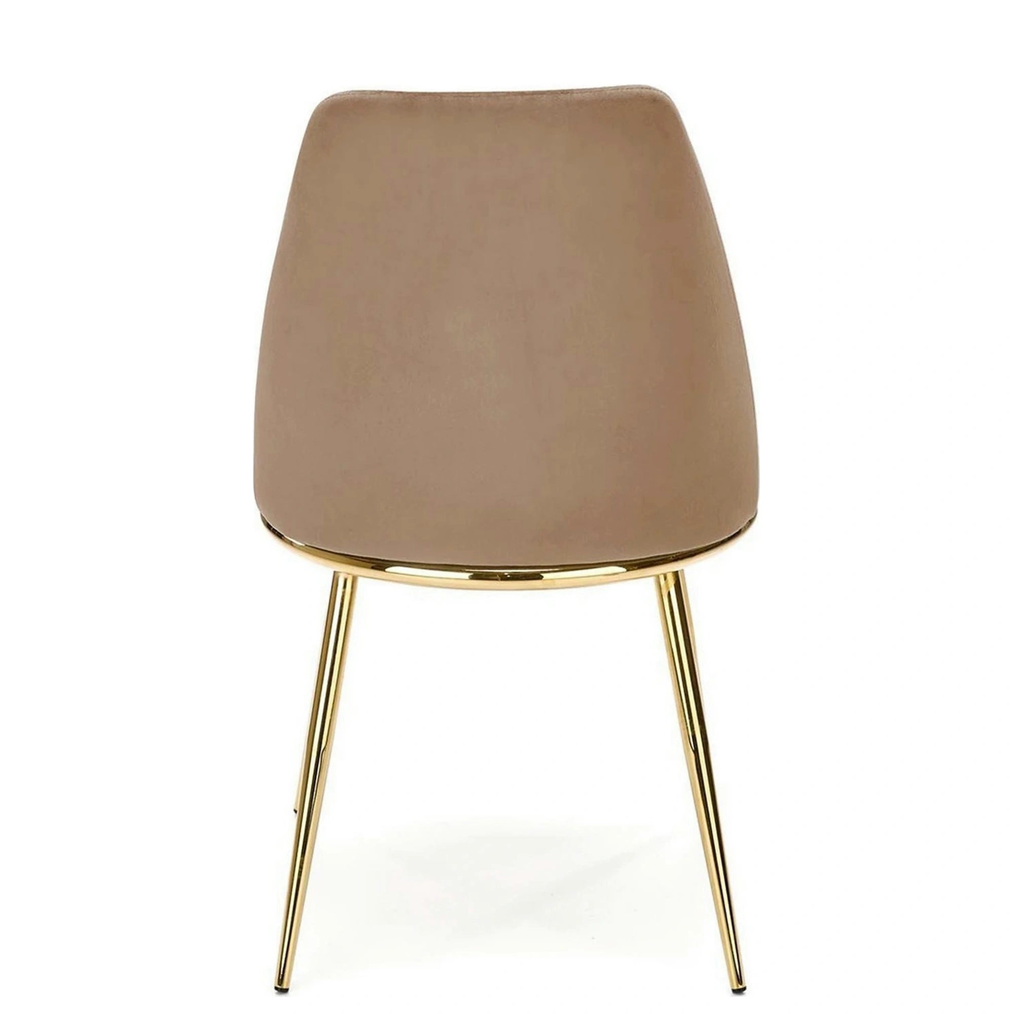 Scaun bej tapitat K460, stofa catifelata, 49x54x84 cm