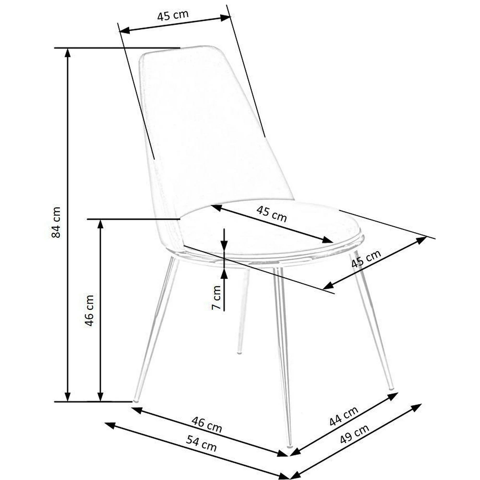 Scaun bej tapitat K460, stofa catifelata, 49x54x84 cm