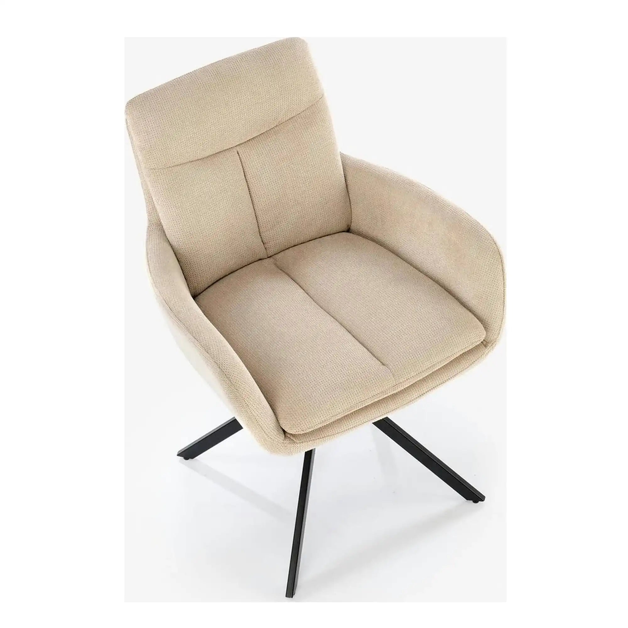 Scaun bej tapitat K536, stofa clasica/metal, 62x68x85 cm