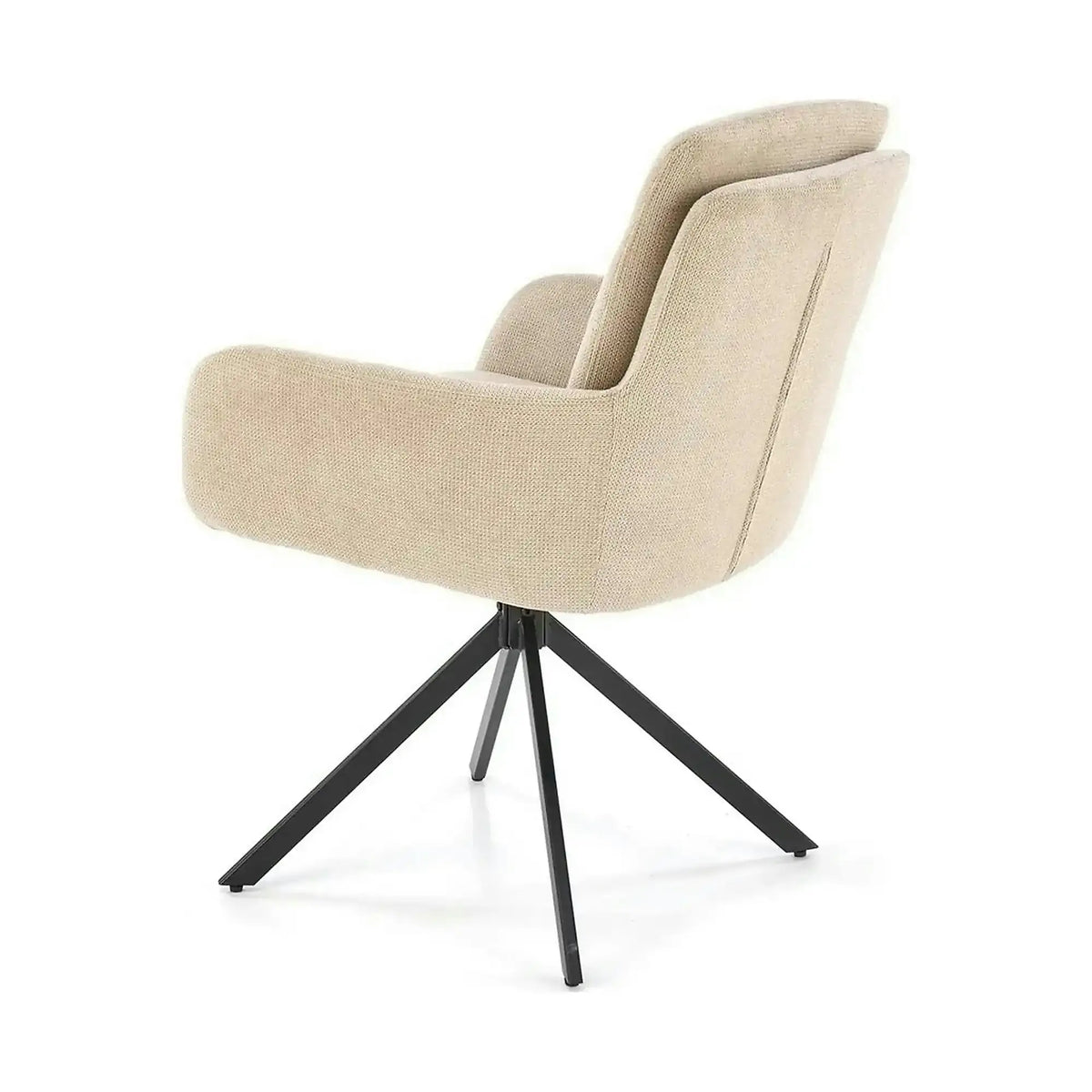 Scaun bej tapitat K536, stofa clasica/metal, 62x68x85 cm
