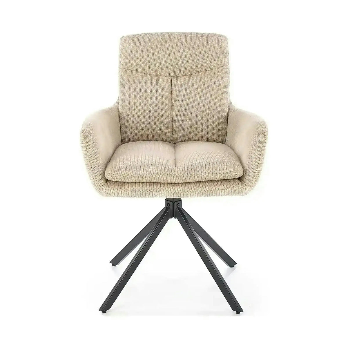 Scaun bej tapitat K536, stofa clasica/metal, 62x68x85 cm