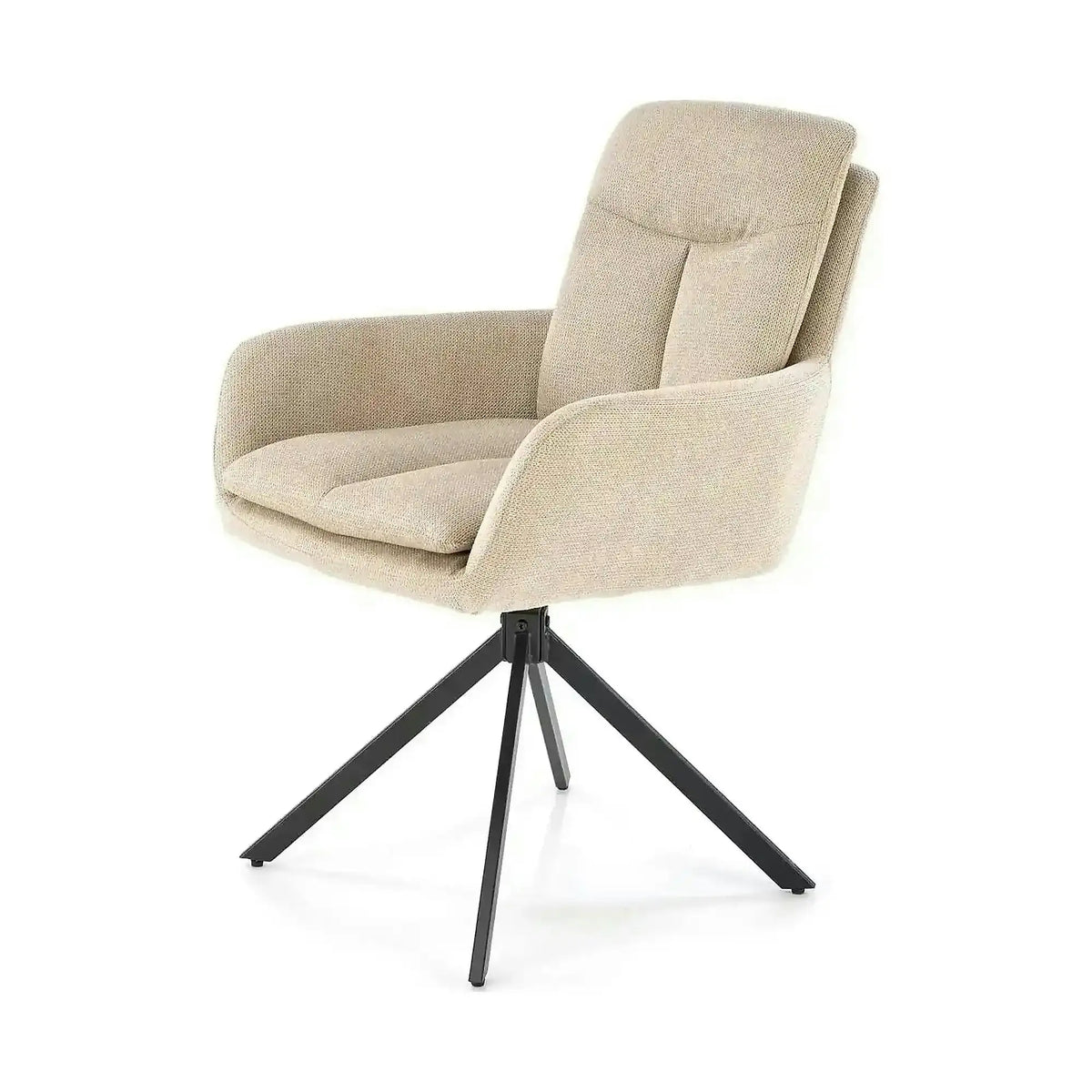 Scaun bej tapitat K536, stofa clasica/metal, 62x68x85 cm
