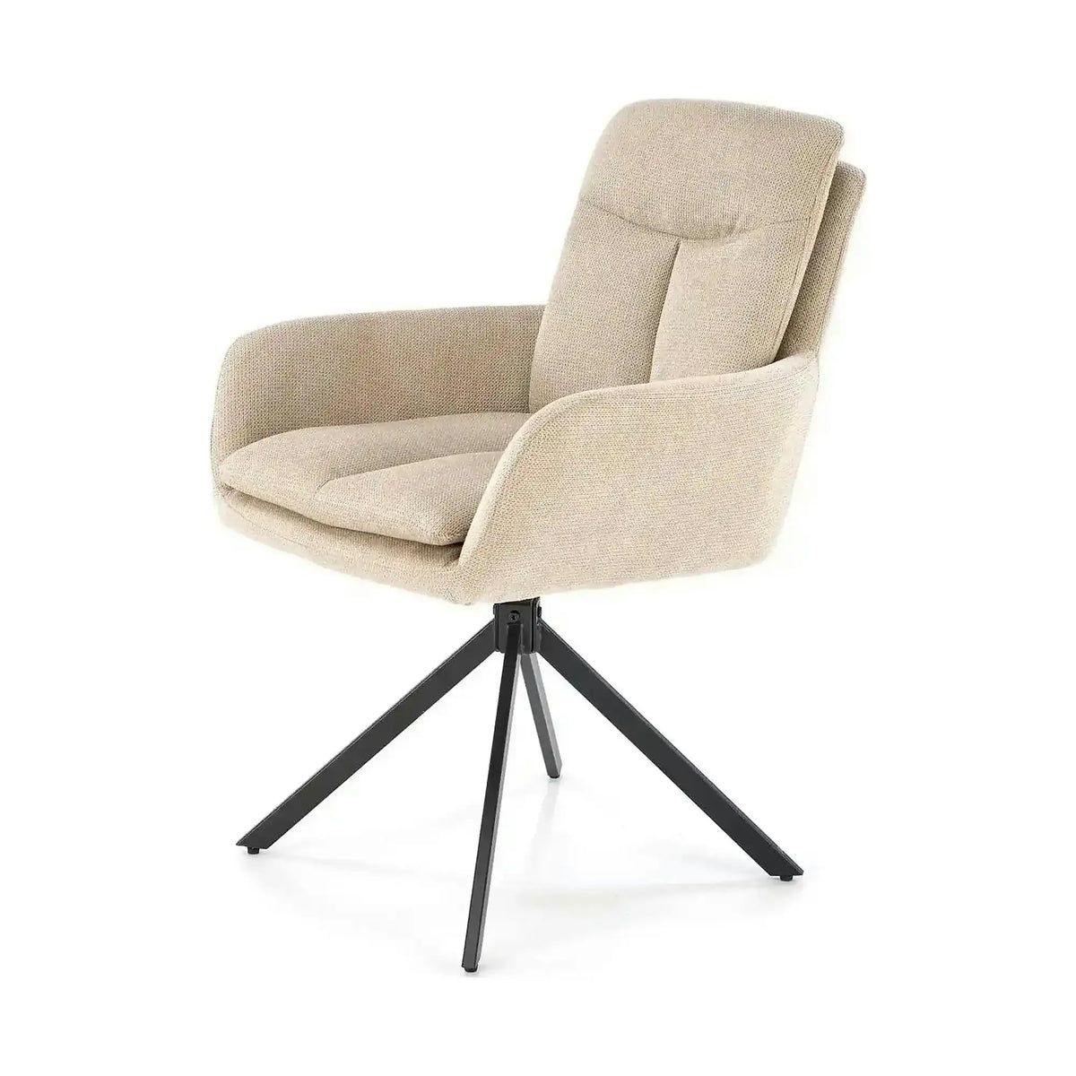 Scaun bej tapitat K536, stofa clasica/metal, 62x68x85 cm