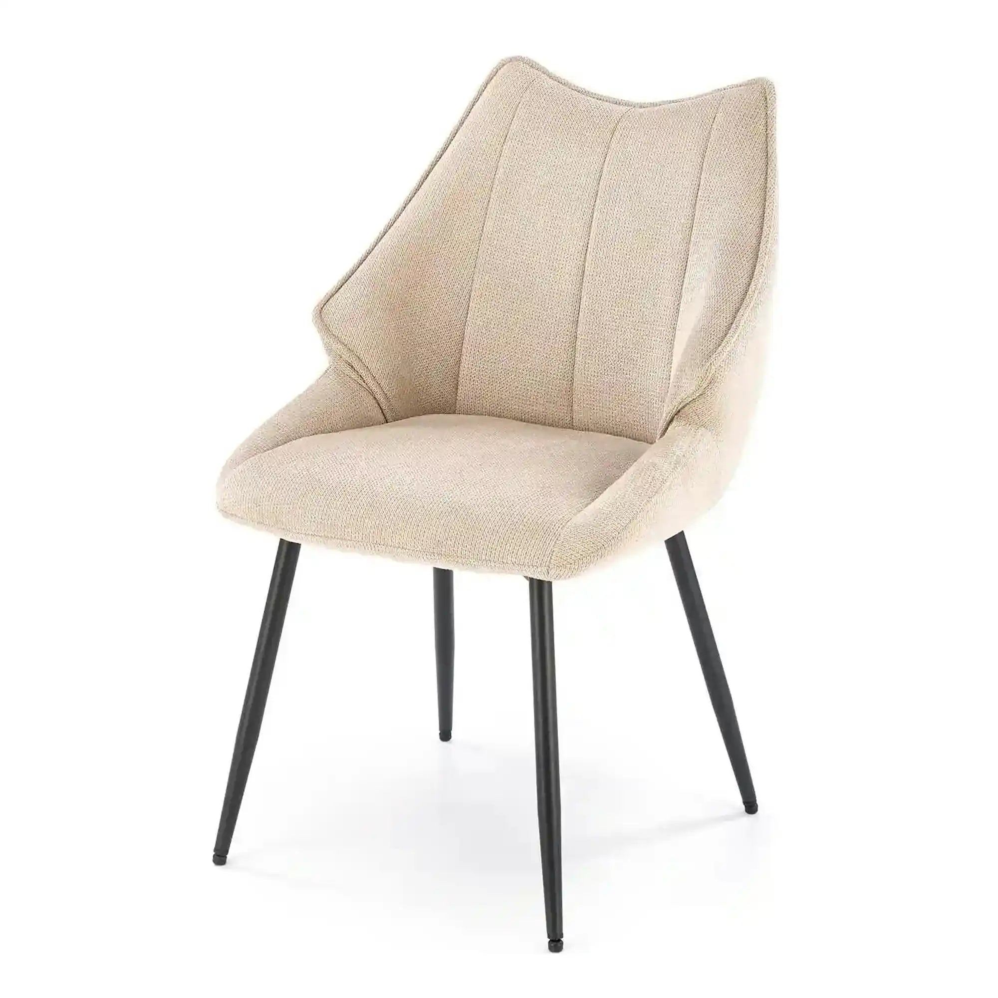 Scaun bej tapitat K543, stofa clasica/metal, 55x60x87 cm