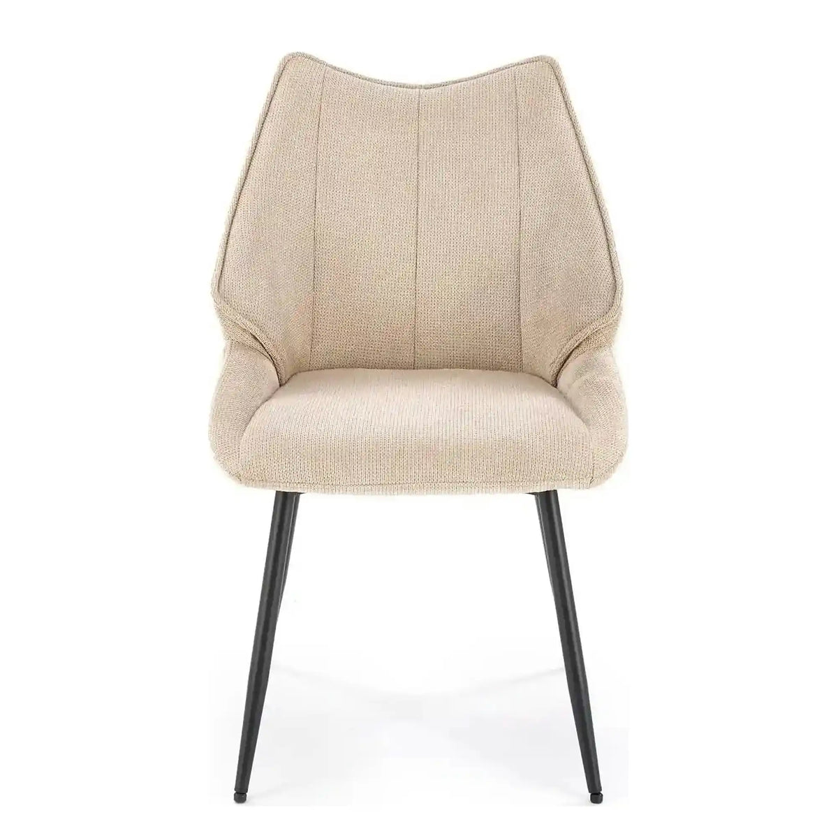 Scaun bej tapitat K543, stofa clasica/metal, 55x60x87 cm