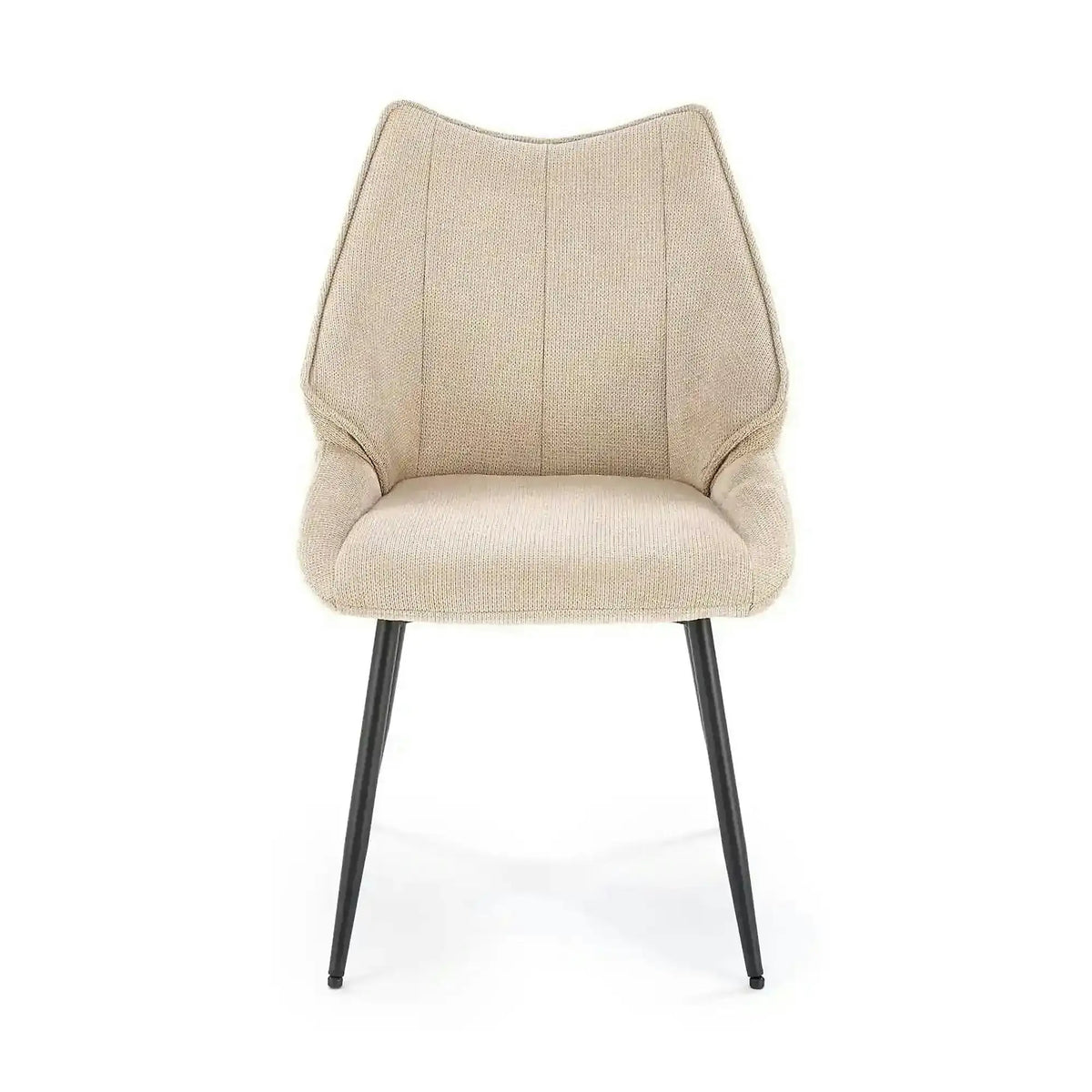 Scaun bej tapitat K543, stofa clasica/metal, 55x60x87 cm