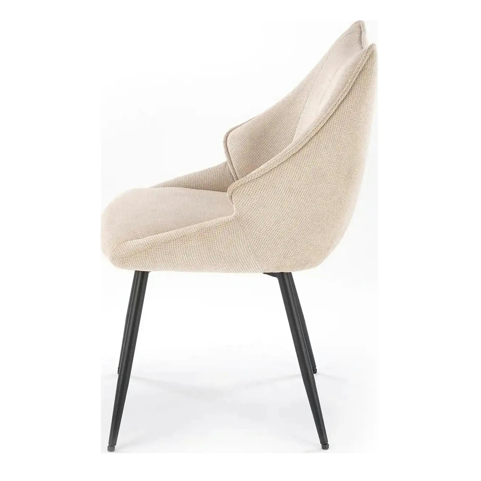 Scaun bej tapitat K543, stofa clasica/metal, 55x60x87 cm