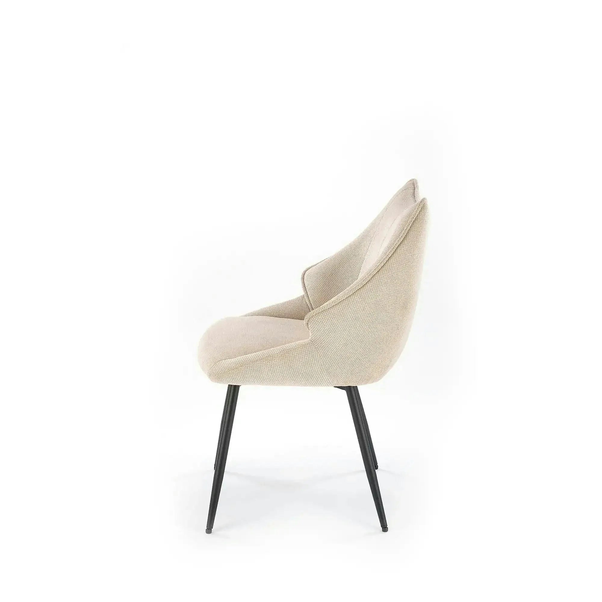 Scaun bej tapitat K543, stofa clasica/metal, 55x60x87 cm