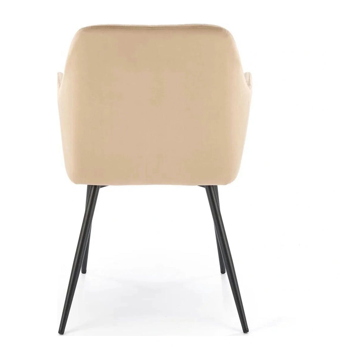 Scaun bej tapitat K558, bej/negru, stofa catifelata/metal, 59x60x86 cm