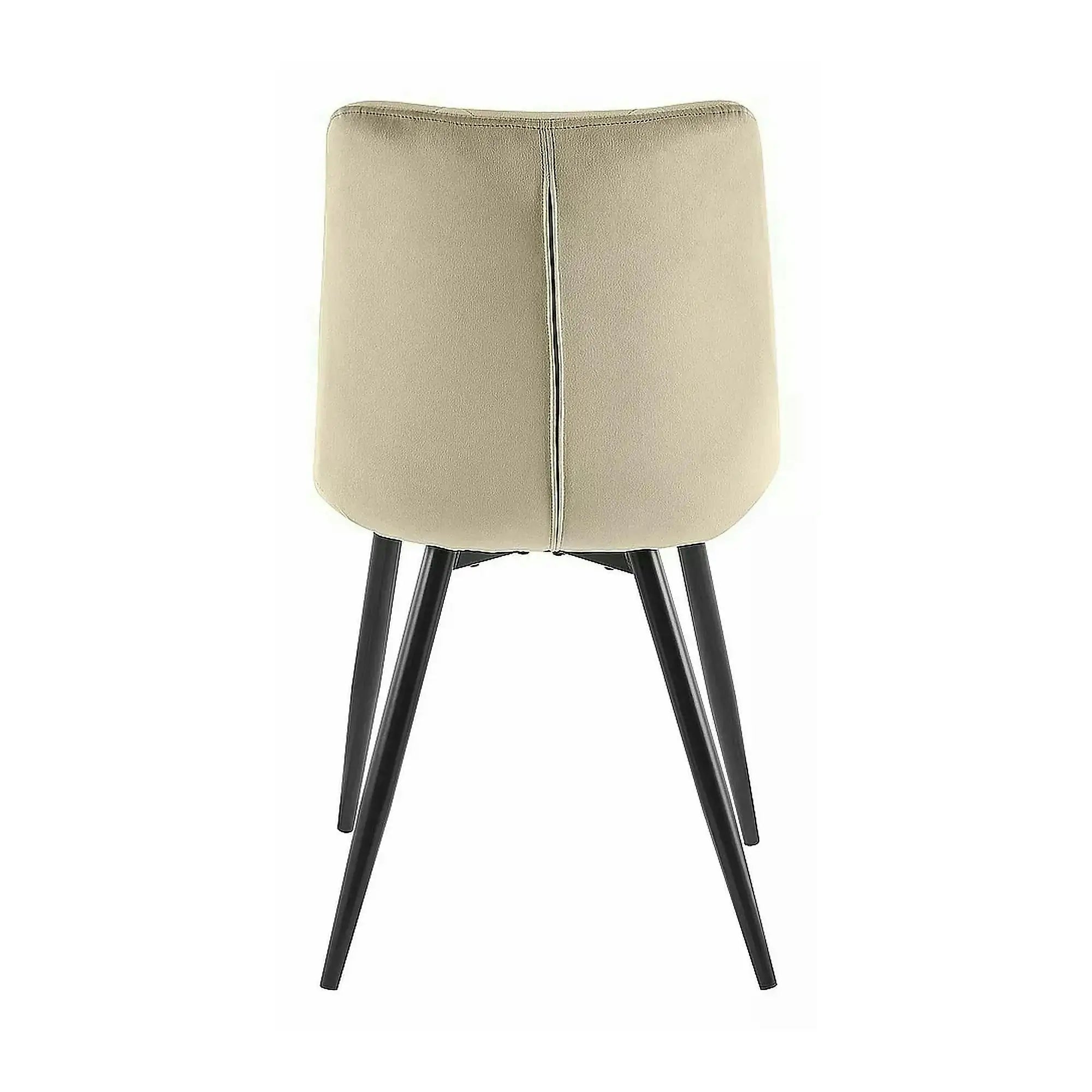 Scaun bej tapitat RALPH, stofa catifelata/metal, 51x42x88 cm