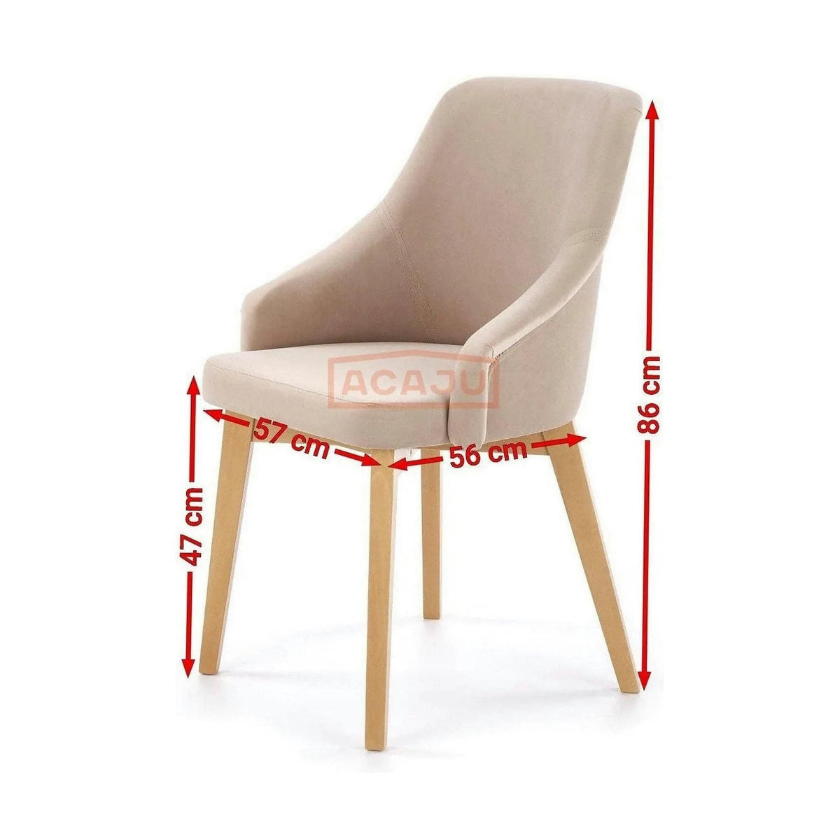 Scaun bej tapitat TOLEDO 2, 57x56x86 cm