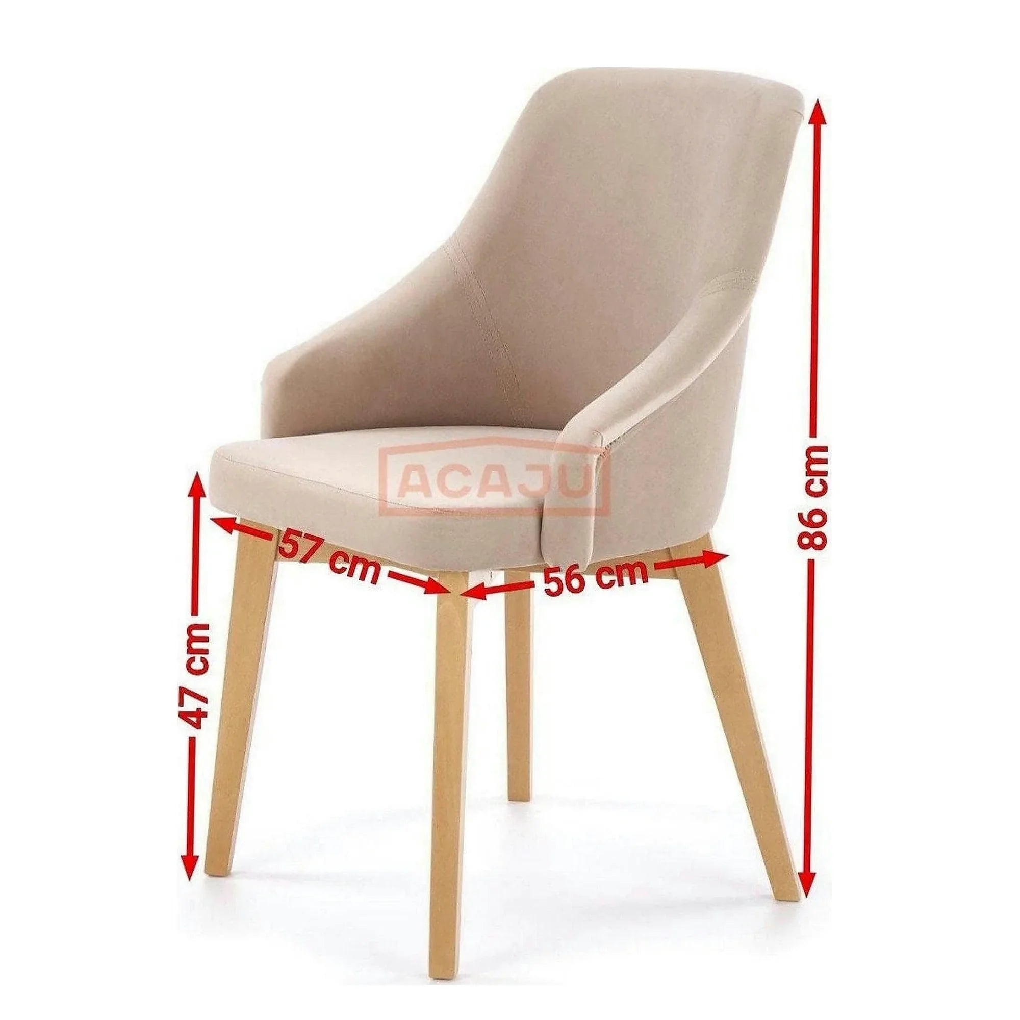 Scaun bej tapitat TOLEDO 2, 57x56x86 cm