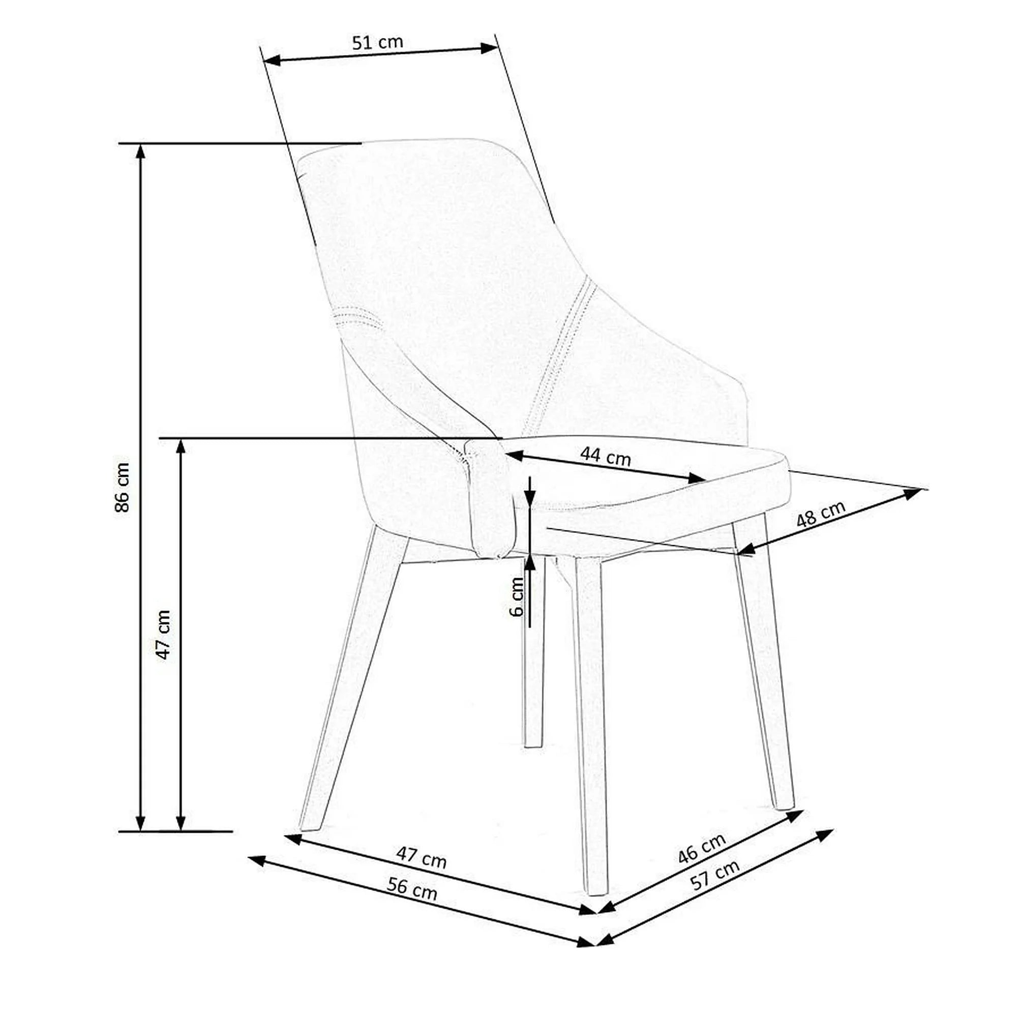 Scaun bej tapitat TOLEDO 2, 57x56x86 cm