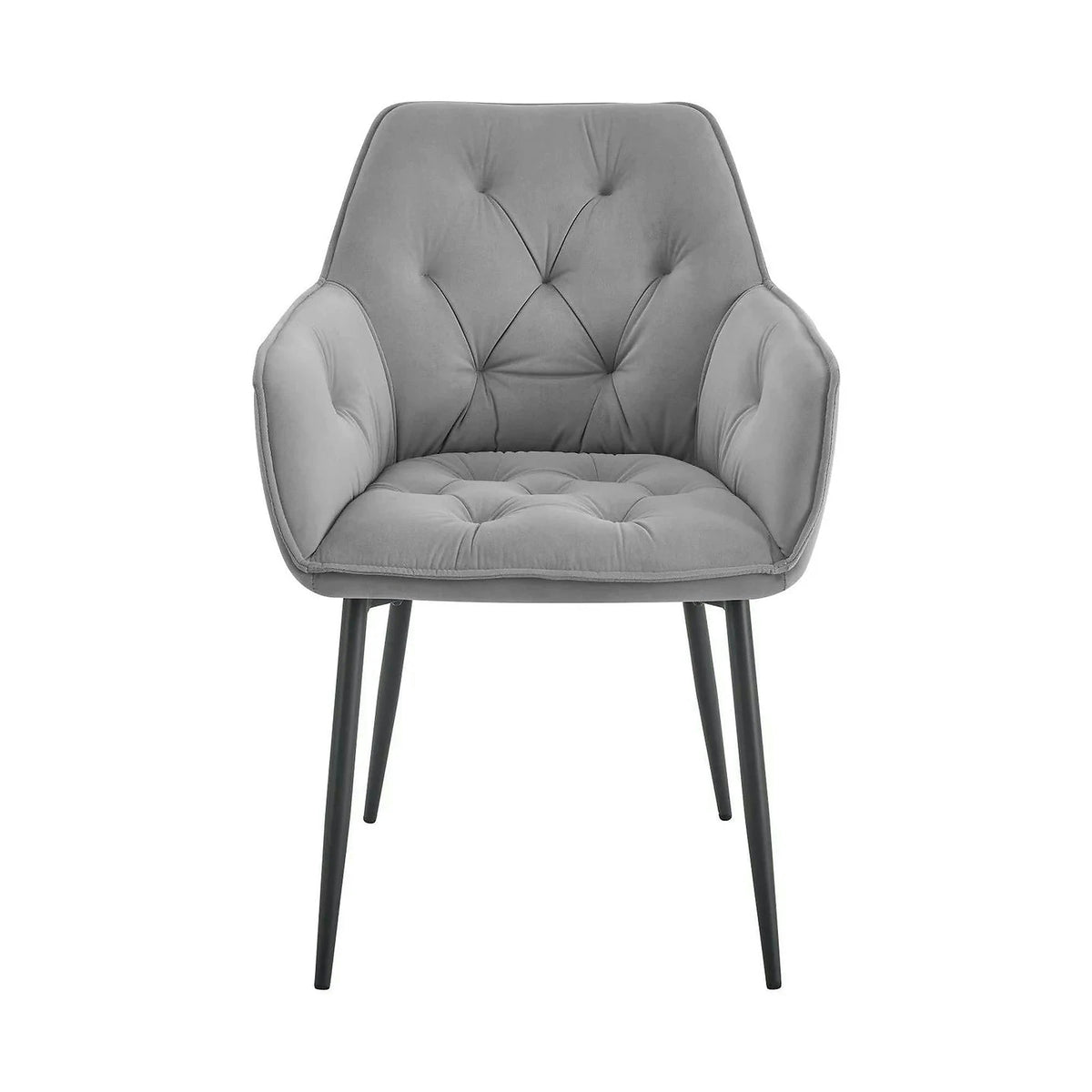 Scaun BEL NEW, gri deschis/negru, stofa catifelata/metal, 58x63x86 cm