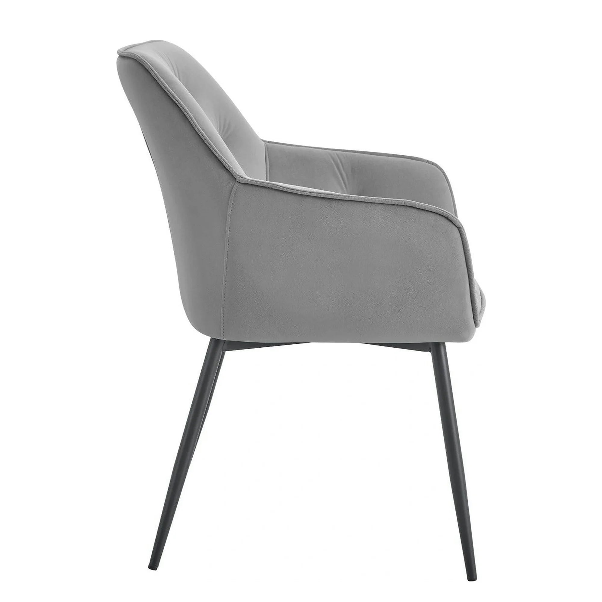 Scaun BEL NEW, gri deschis/negru, stofa catifelata/metal, 58x63x86 cm