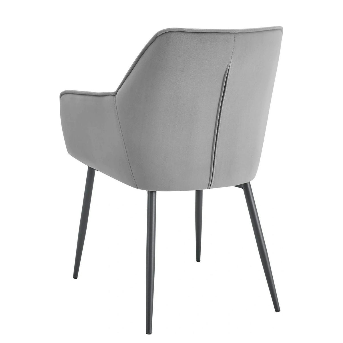 Scaun BEL NEW, gri deschis/negru, stofa catifelata/metal, 58x63x86 cm