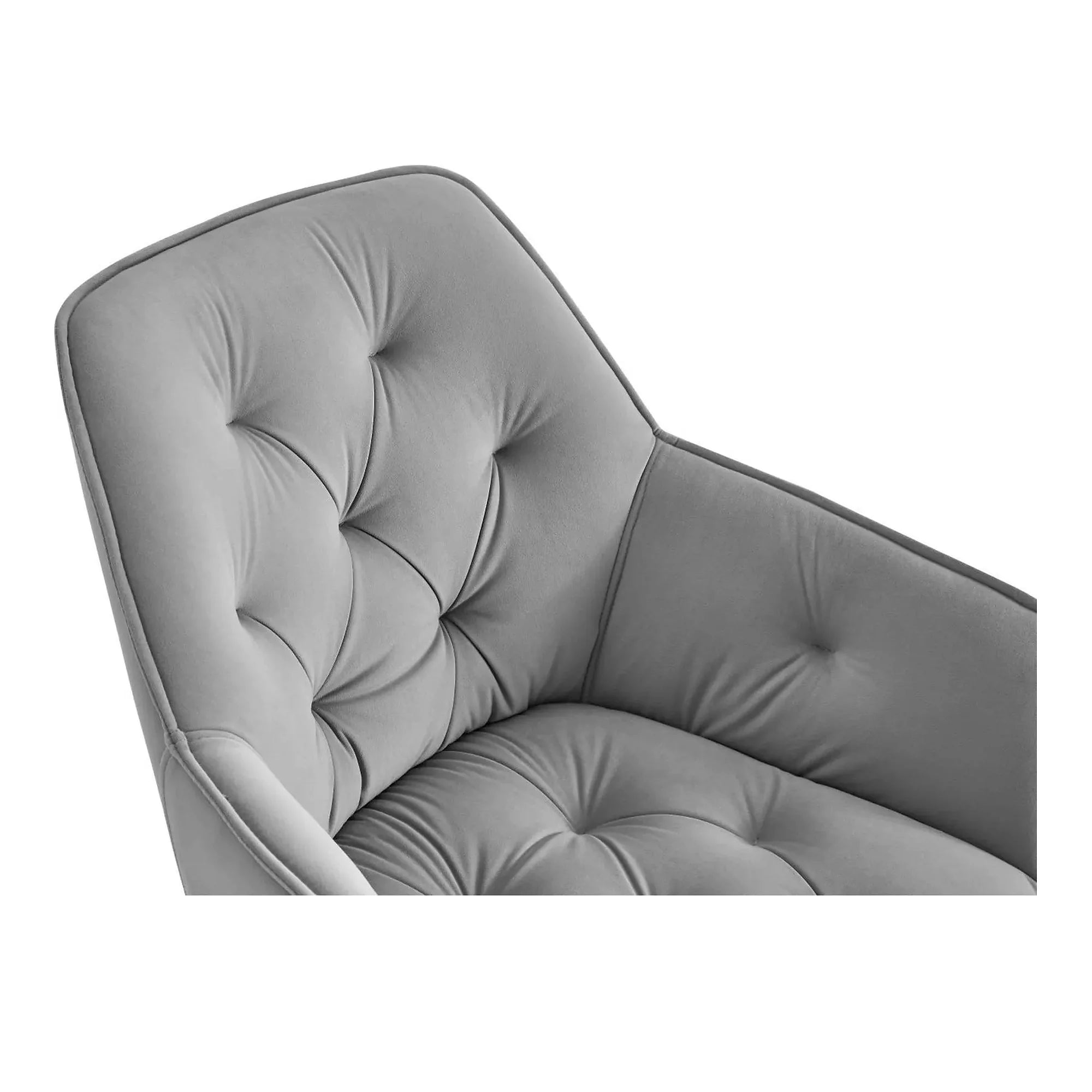 Scaun BEL NEW, gri deschis/negru, stofa catifelata/metal, 58x63x86 cm