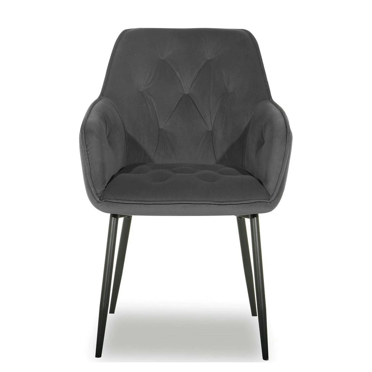 Scaun BEL NEW, gri inchis/negru, stofa catifelata/metal, 58x63x86 cm