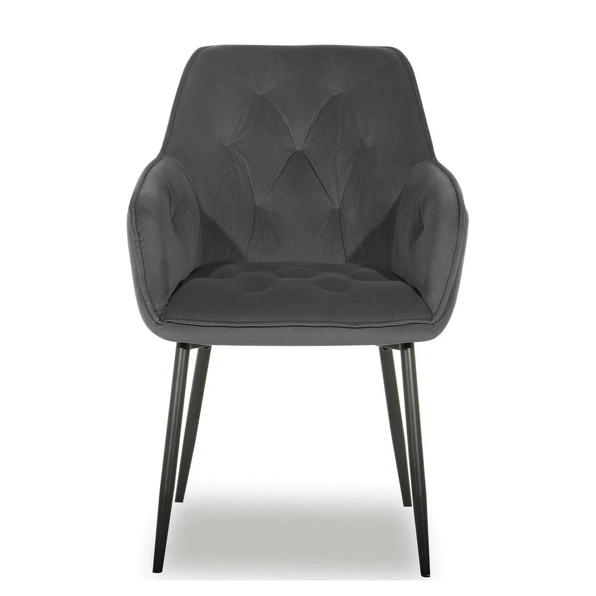 Scaun BEL NEW, gri inchis/negru, stofa catifelata/metal, 58x63x86 cm