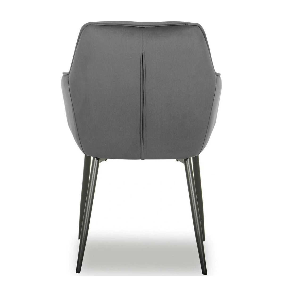 Scaun BEL NEW, gri inchis/negru, stofa catifelata/metal, 58x63x86 cm