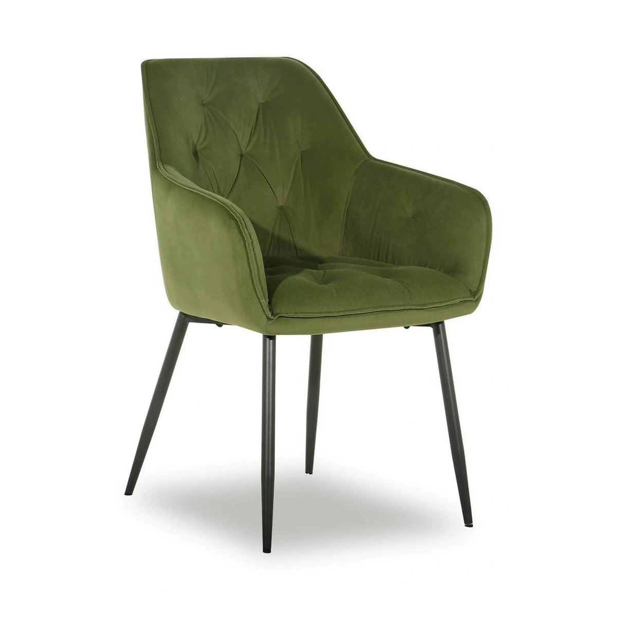 Scaun BEL NEW, verde/negru, stofa catifelata/metal, 58x63x86 cm