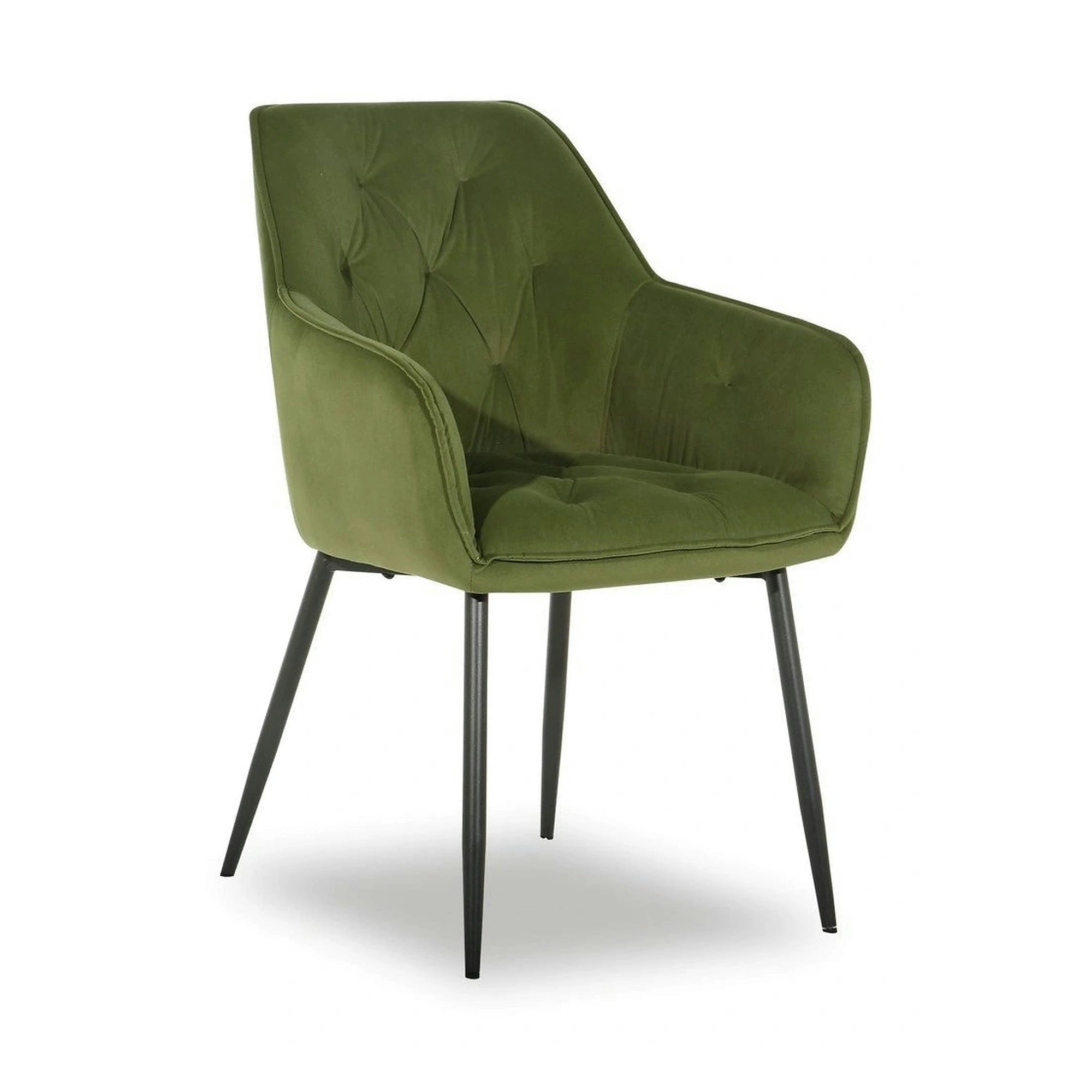 Scaun BEL NEW, verde/negru, stofa catifelata/metal, 58x63x86 cm