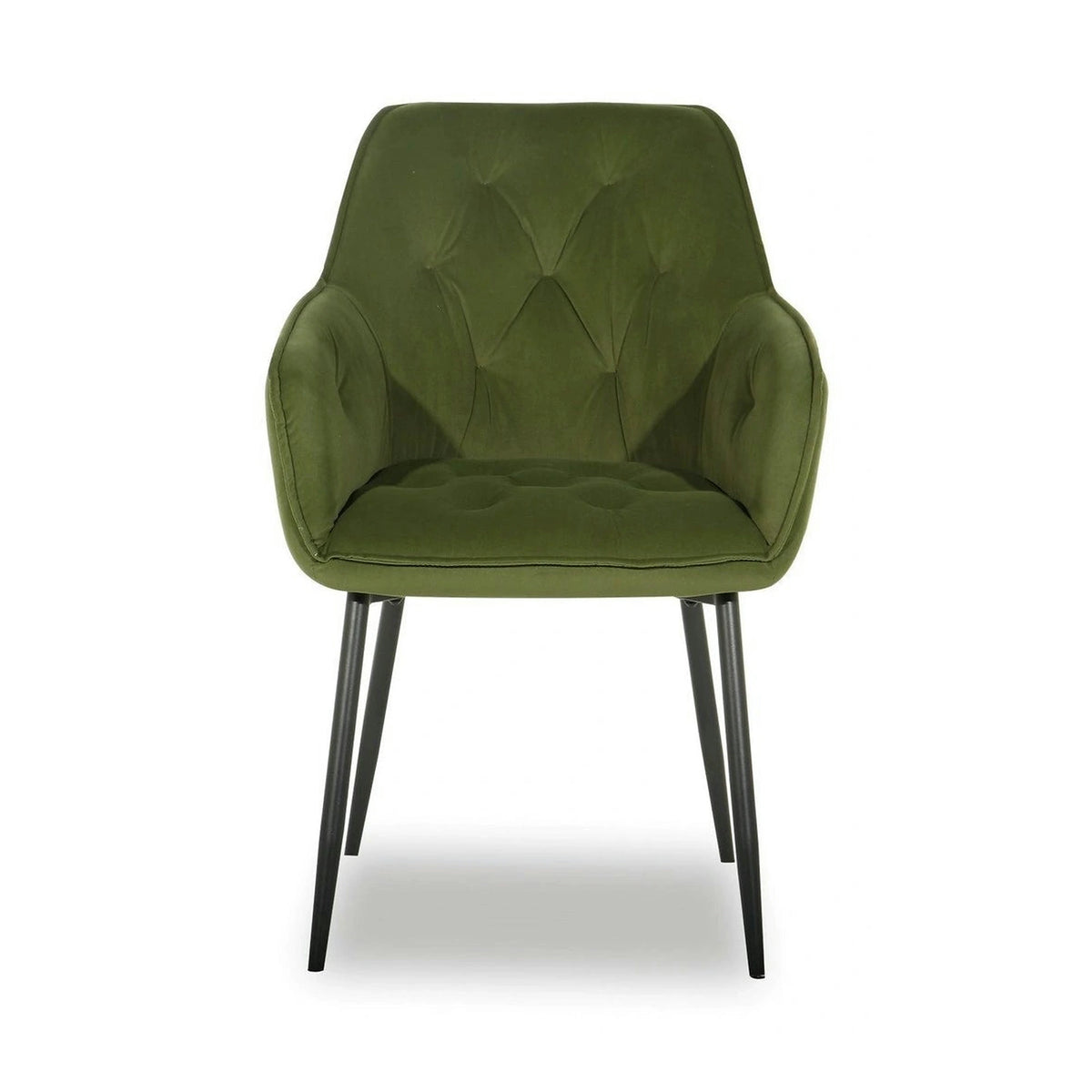 Scaun BEL NEW, verde/negru, stofa catifelata/metal, 58x63x86 cm