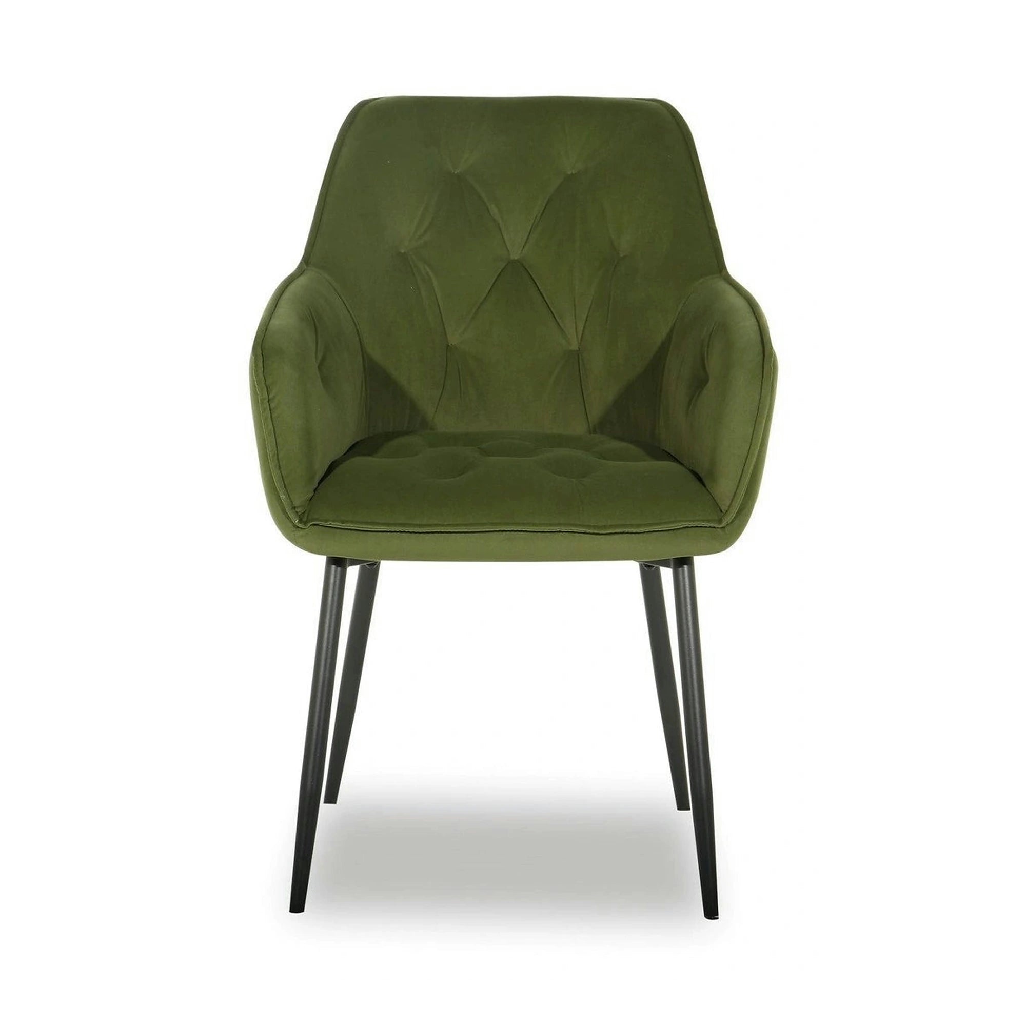 Scaun BEL NEW, verde/negru, stofa catifelata/metal, 58x63x86 cm