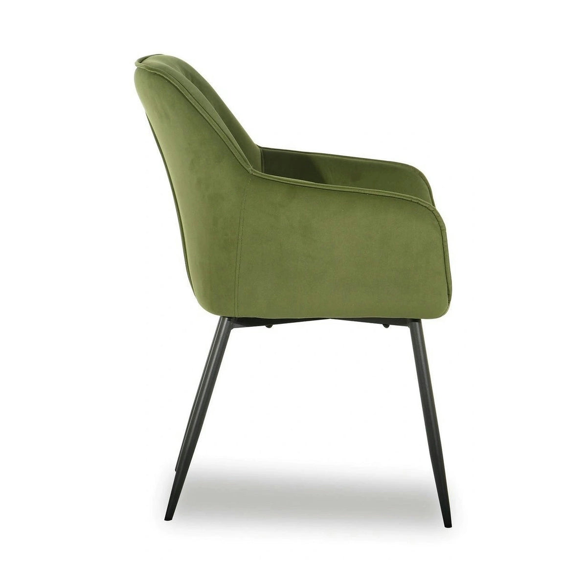Scaun BEL NEW, verde/negru, stofa catifelata/metal, 58x63x86 cm