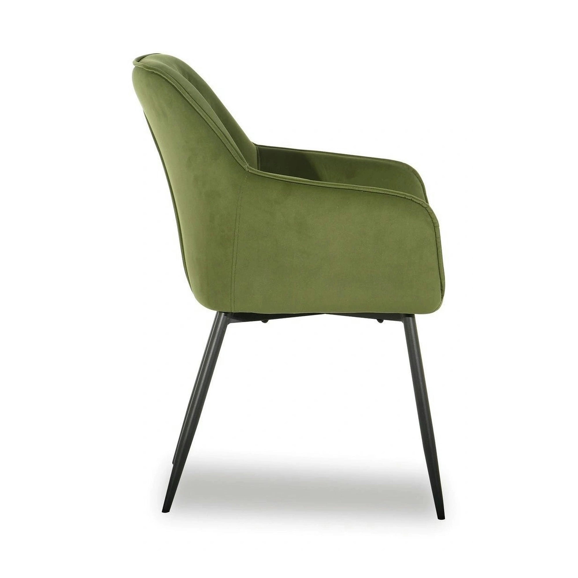 Scaun BEL NEW, verde/negru, stofa catifelata/metal, 58x63x86 cm