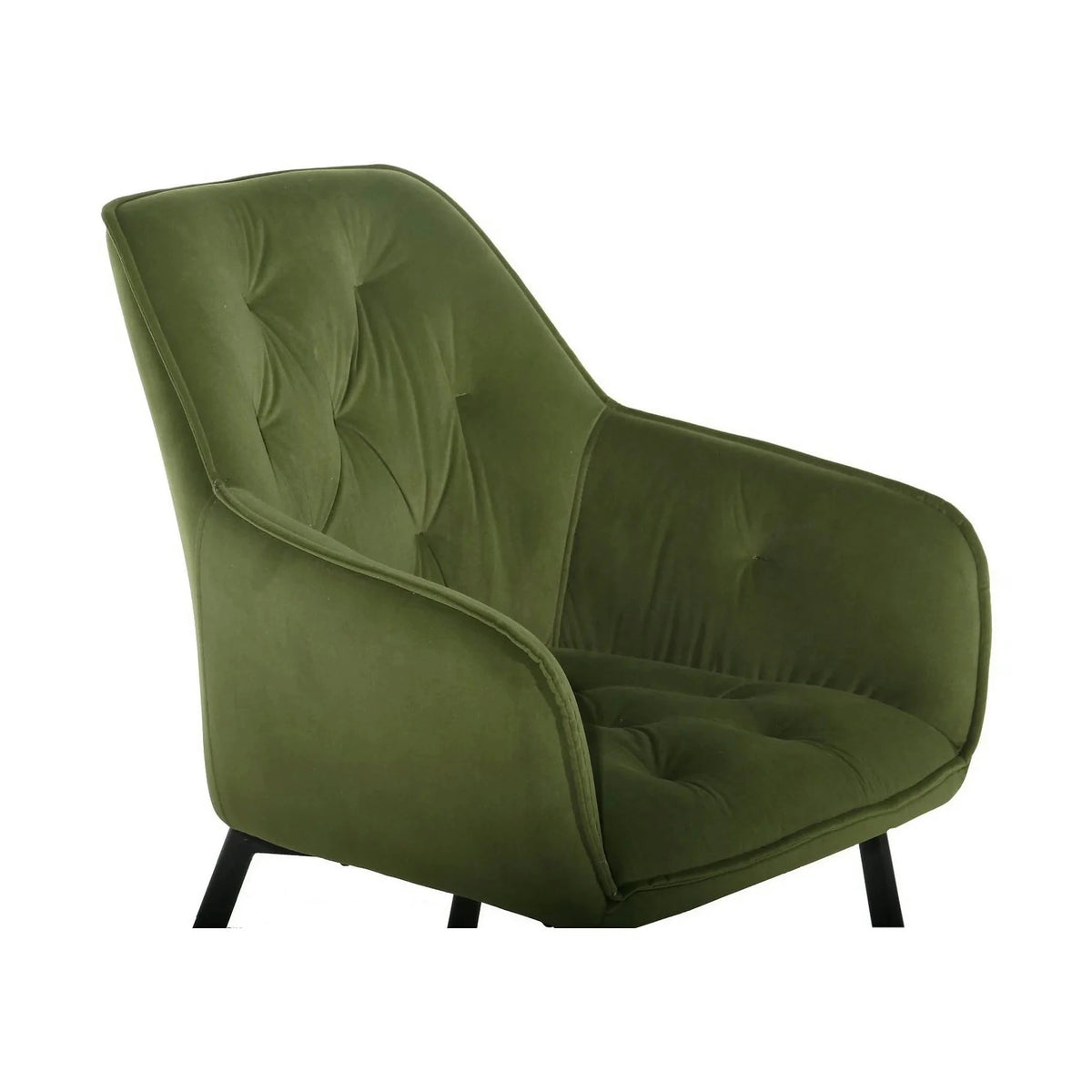Scaun BEL NEW, verde/negru, stofa catifelata/metal, 58x63x86 cm