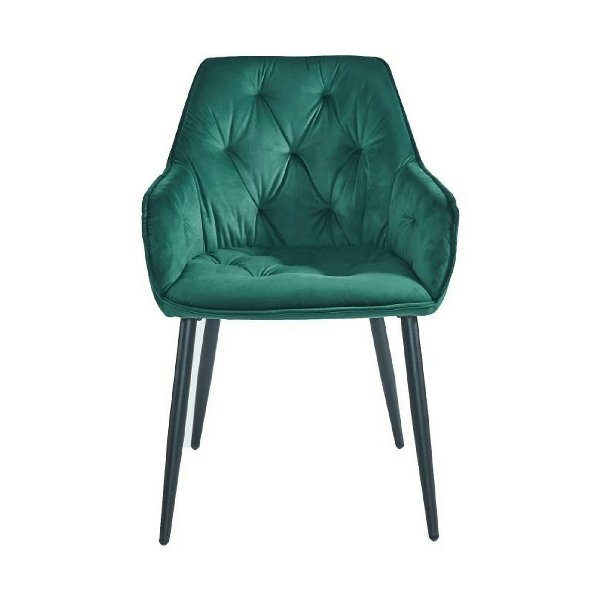 Scaun BEL, verde smarald/negru, stofa catifelata/metal, 58x63x86 cm