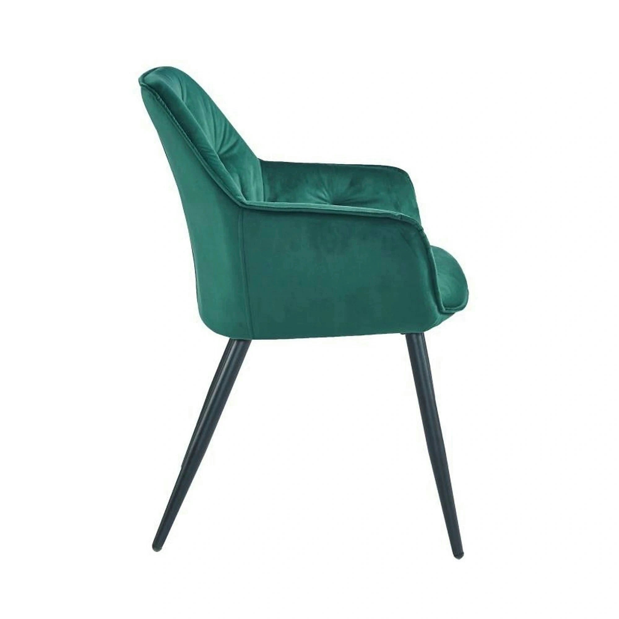 Scaun BEL, verde smarald/negru, stofa catifelata/metal, 58x63x86 cm
