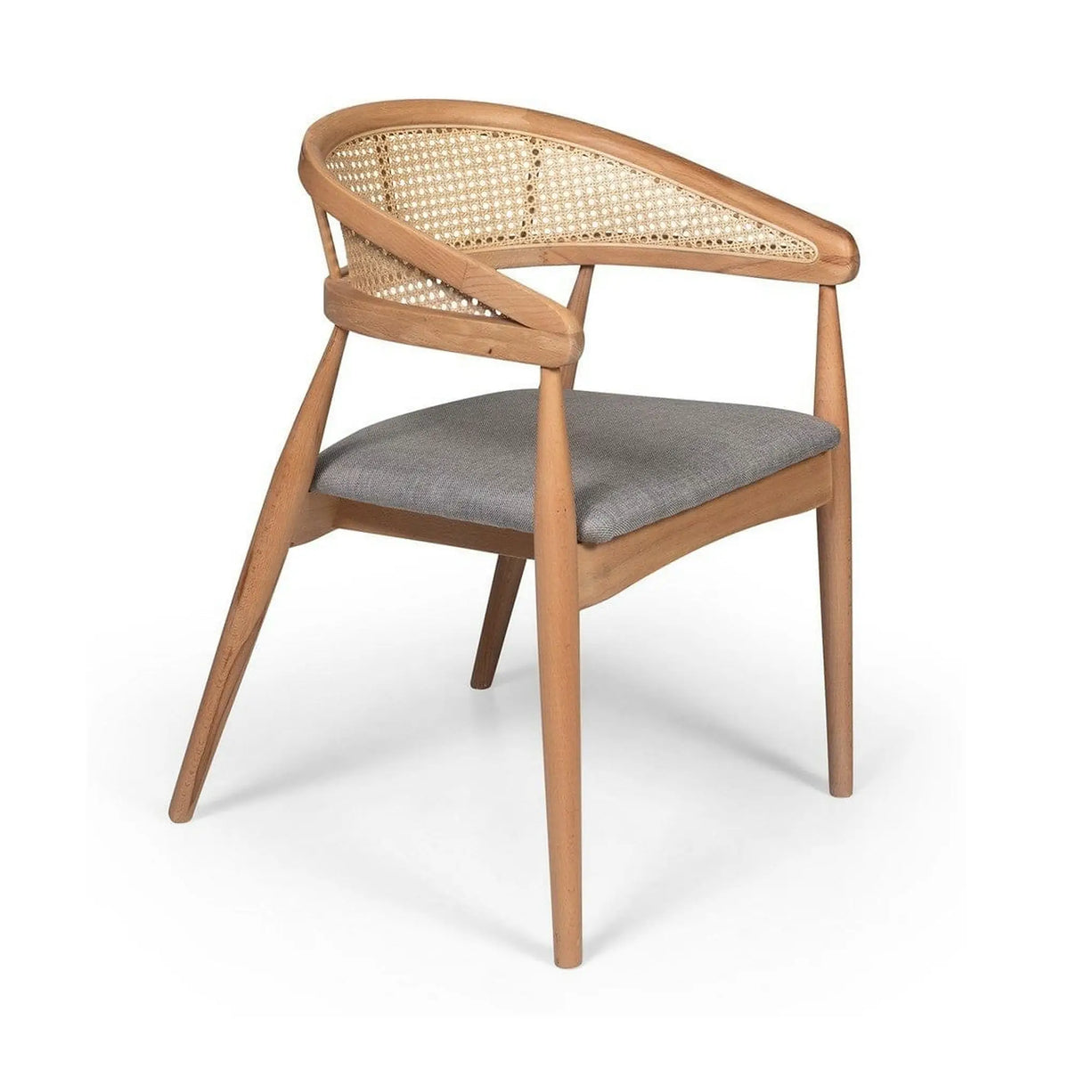 Scaun BELEN, gri/stejar, stofa clasica/lemn, 54x49x78 cm