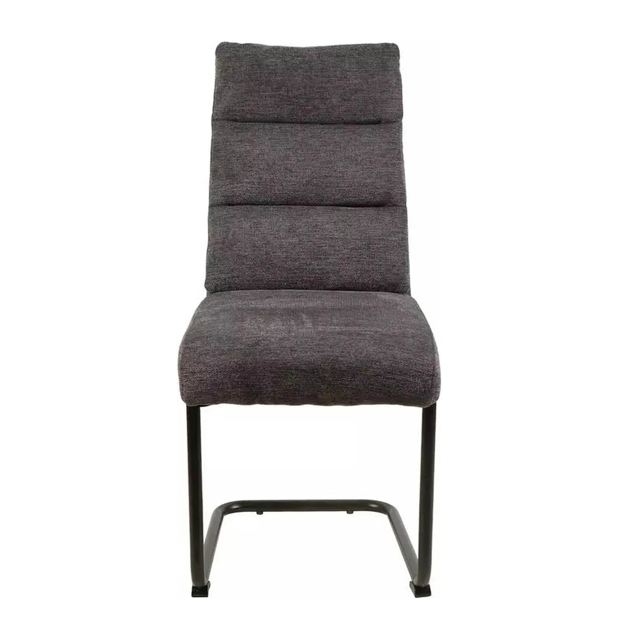Scaun BERRY, gri inchis/negru, stofa/metal, 44x44x97 cm