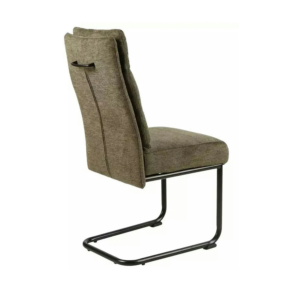 Scaun BERRY, verde olive/negru, stofa/metal, 44x44x97 cm