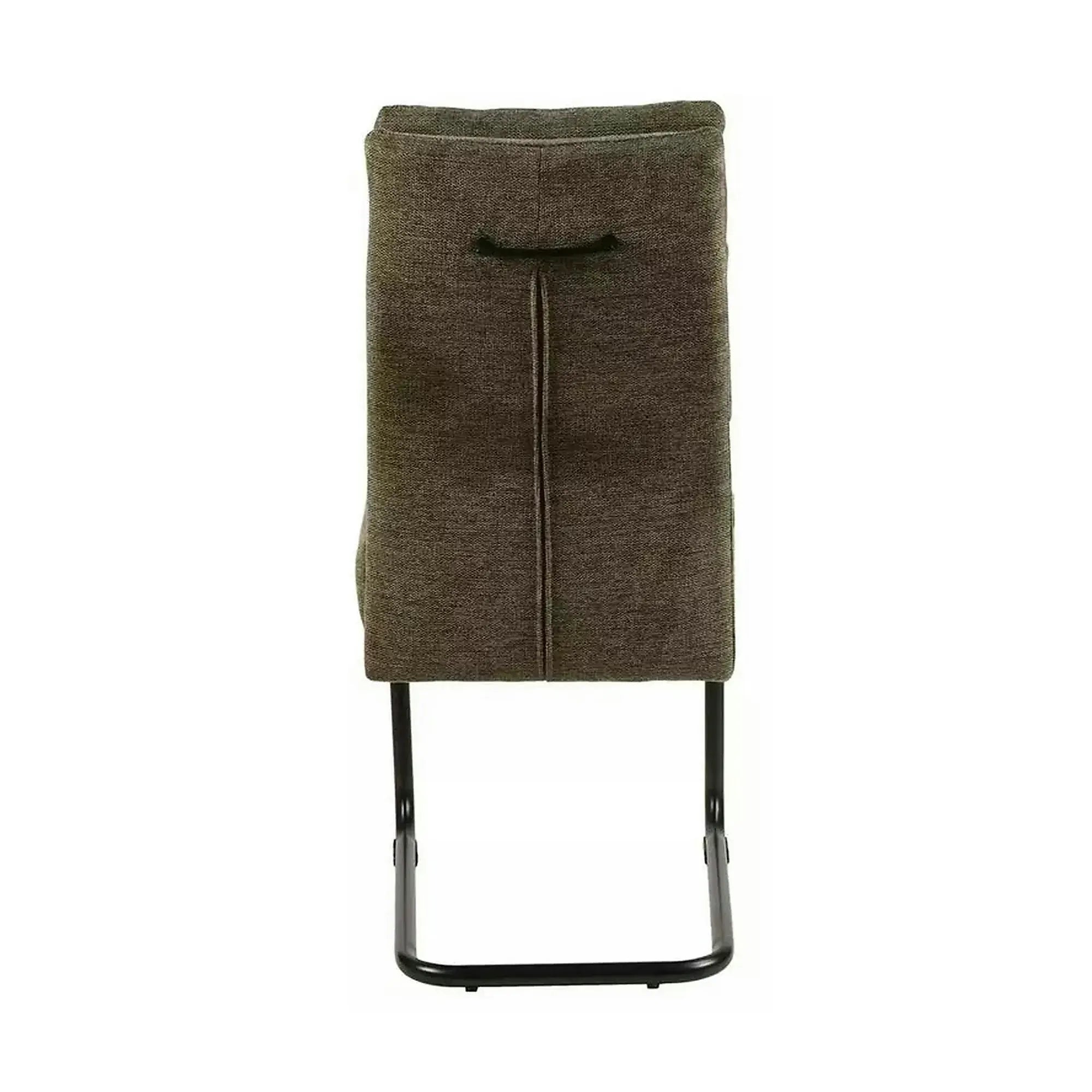 Scaun BERRY, verde olive/negru, stofa/metal, 44x44x97 cm