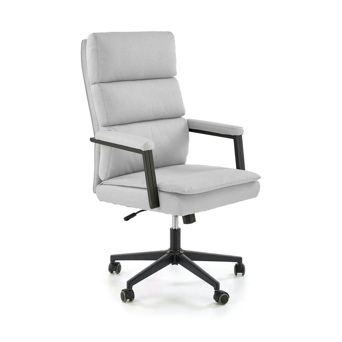Scaun birou ADRIANO 2, gri deschis/negru, piele ecologica, 65x70x104/110 cm