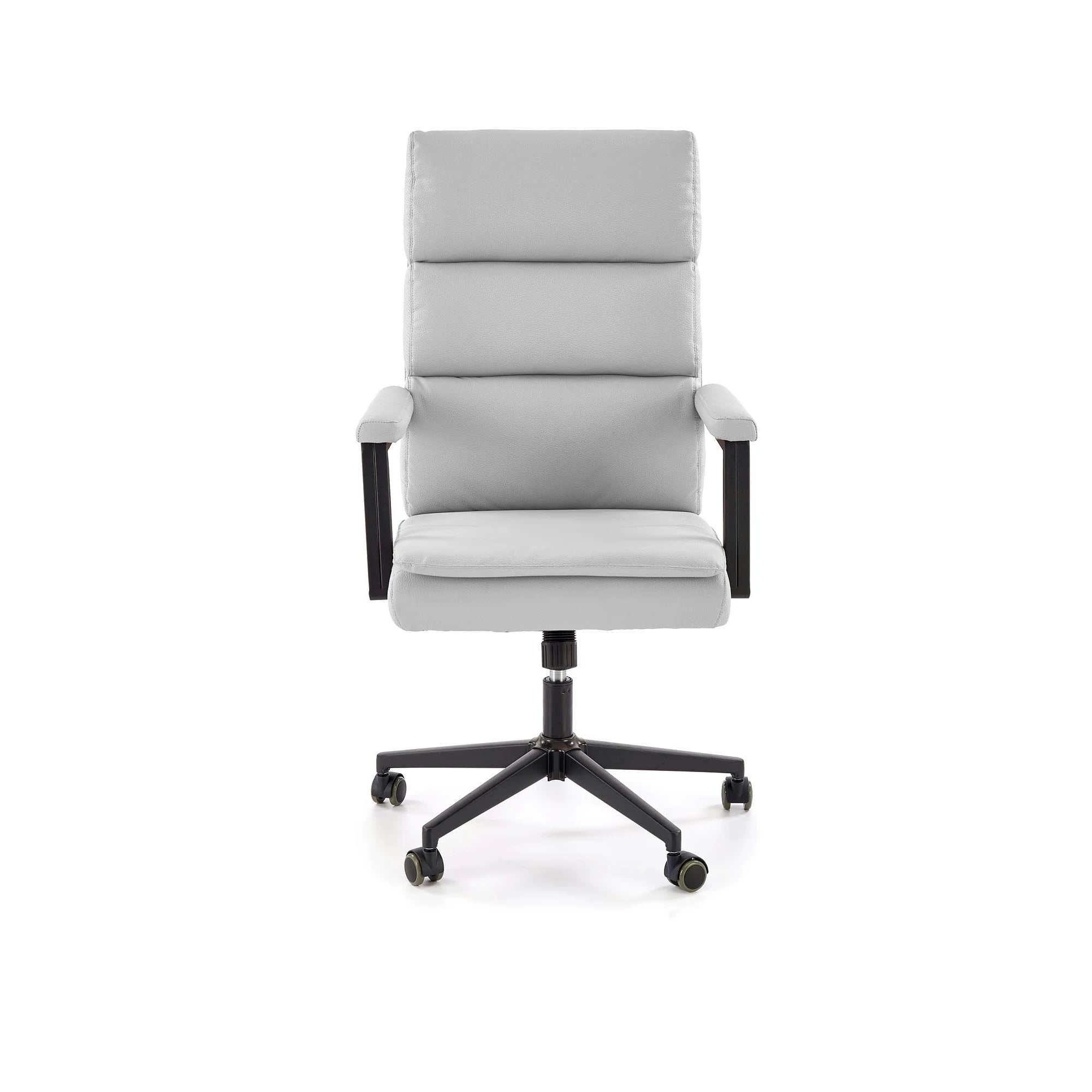 Scaun birou ADRIANO 2, gri deschis/negru, piele ecologica, 65x70x104/110 cm